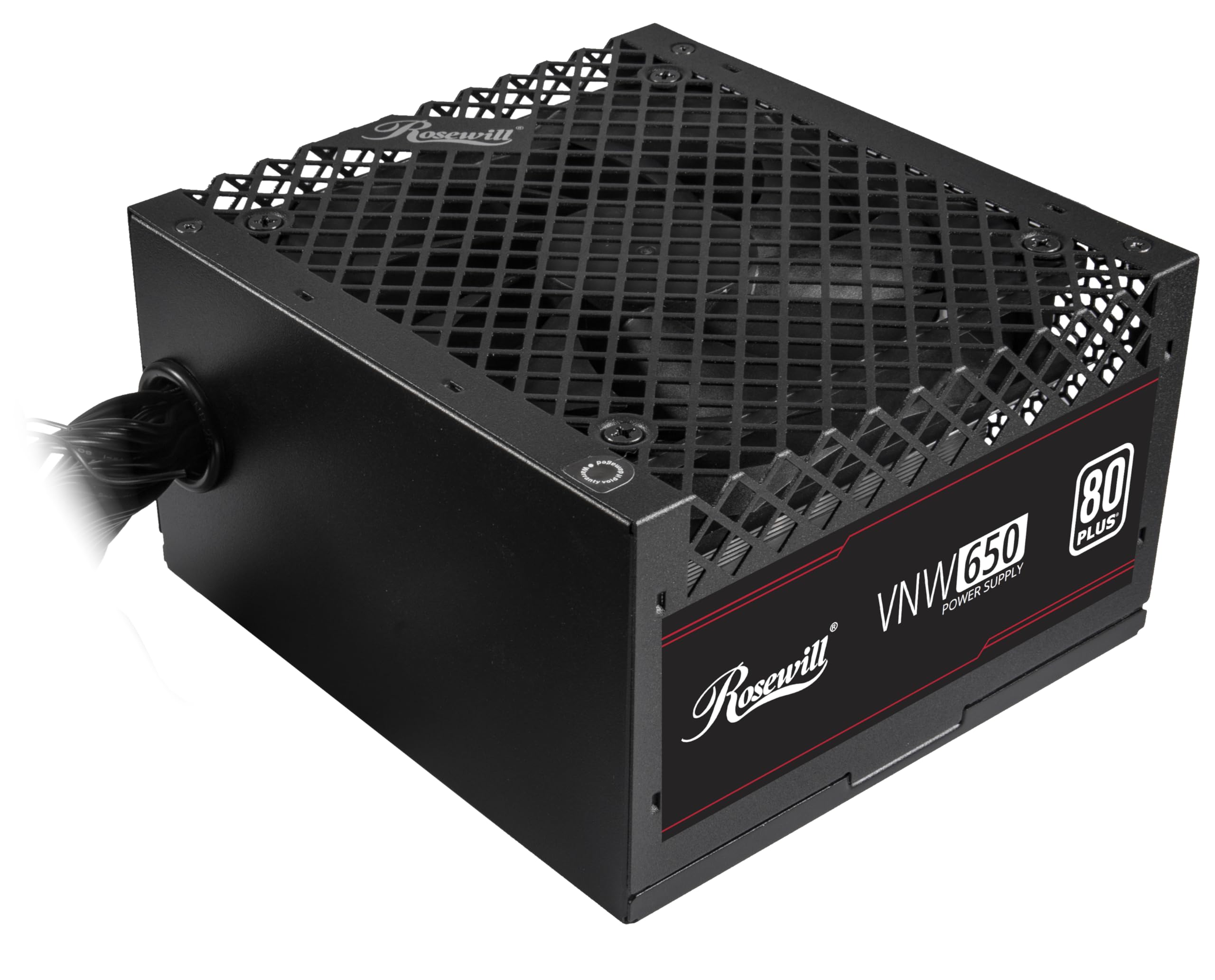 Rosewill VNW 650W 80+ White Certified, Non-Modular Active PFC Design, Low-Noise Power Supply, Electrolytic Capacitor, 120mm FDB