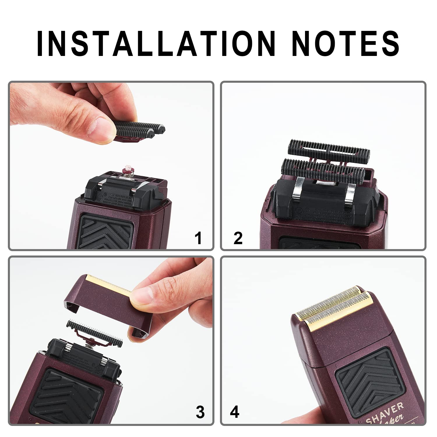 2 Pcs Professional 5 Star Series Finale Shaver Shaper Replacement Super Close Gold Foil And Cutter Bar Assembly Compatible With