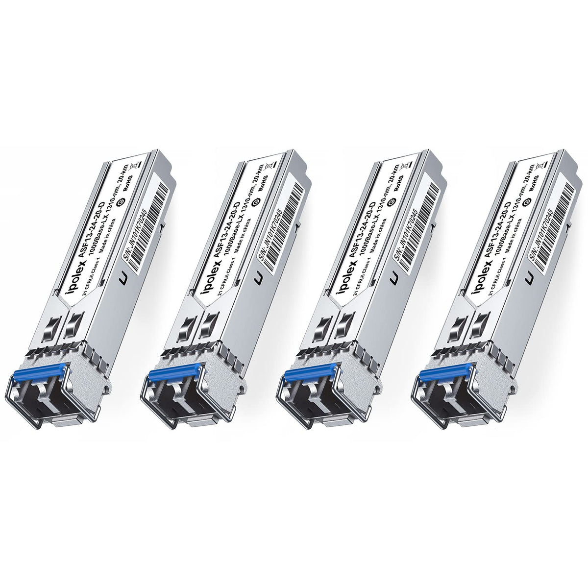 Ipolex 4 Pack 1000Base Lx Sfp Transceiver, 1.25G Single Mode Sfp Lc Fiber Module, 1310Nm Smf, Up To 20Km, For Cisco Glc Lh Smd/G