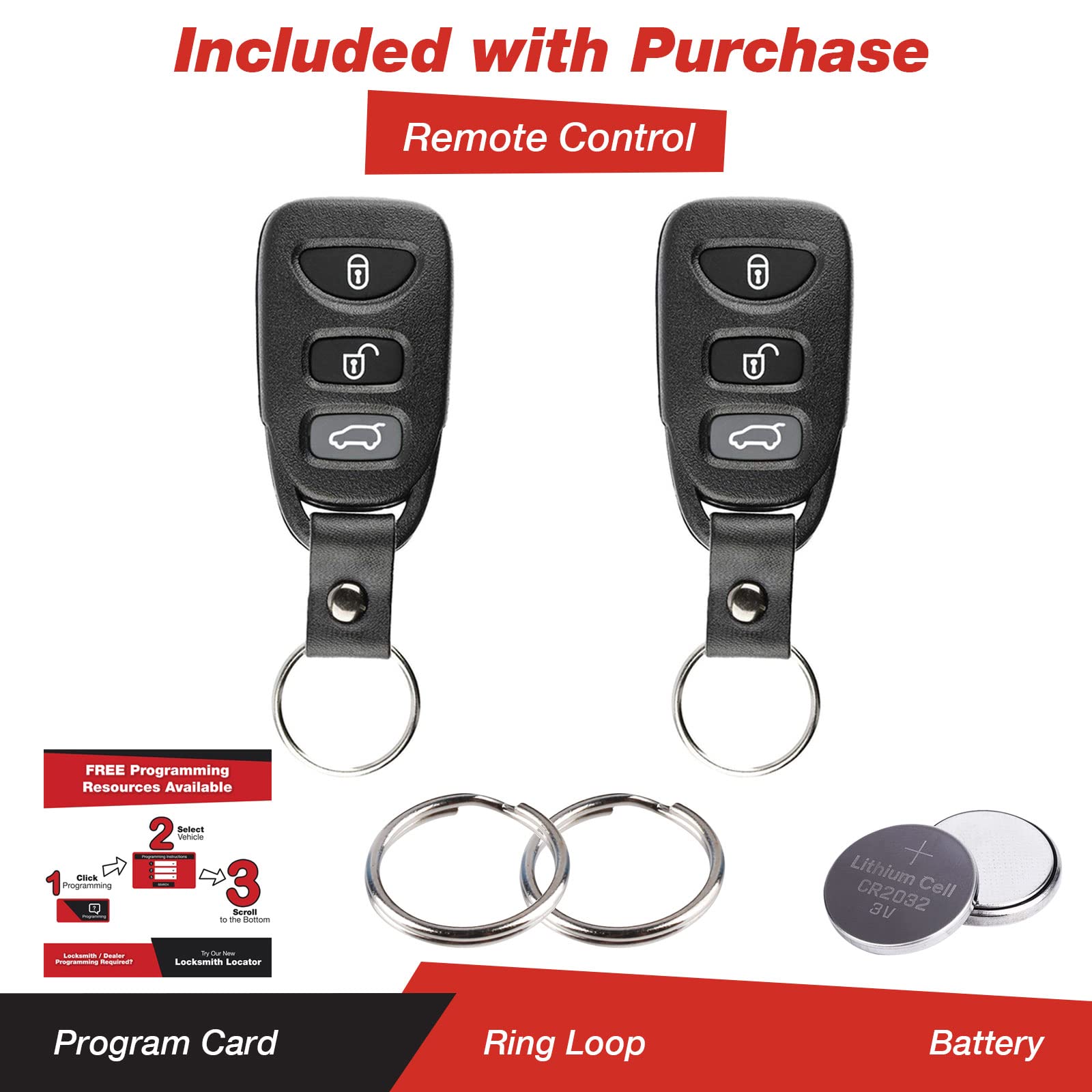 Keylessoption Keyless Entry Remote Car Key Fob Clicker With Strap For Kia Forte Pinha T008 (Pack Of 2)