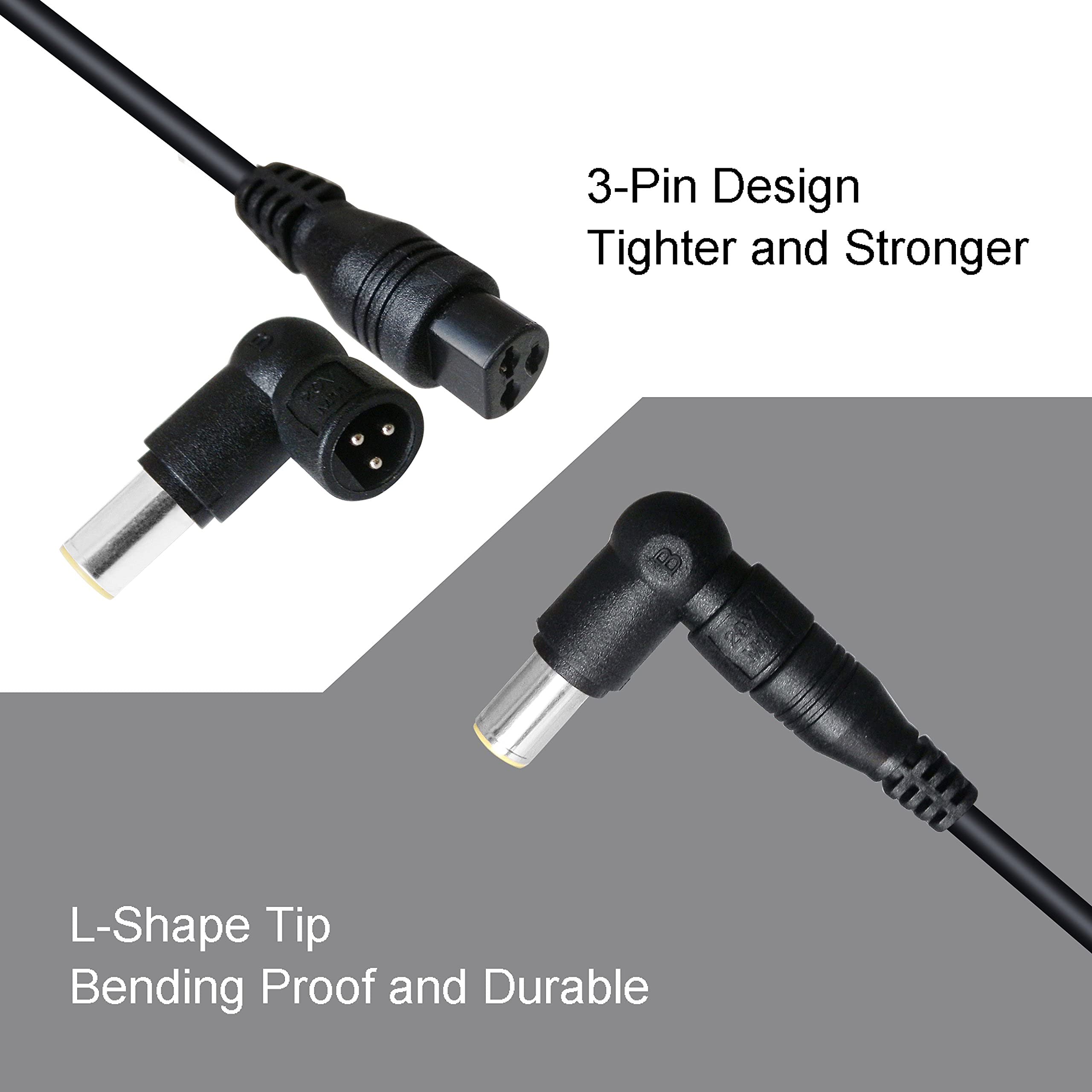 Powseed 65W Universal Laptop Charger For Dell Hp Asus Acer Samsung Toshiba Lenovo Ibm Sony Gateway Notebook Ultrabook Chromebook, Dc Output 15V 16V 18.5V 19V 19.5V 20V Power Adapter Supply Cord 65W