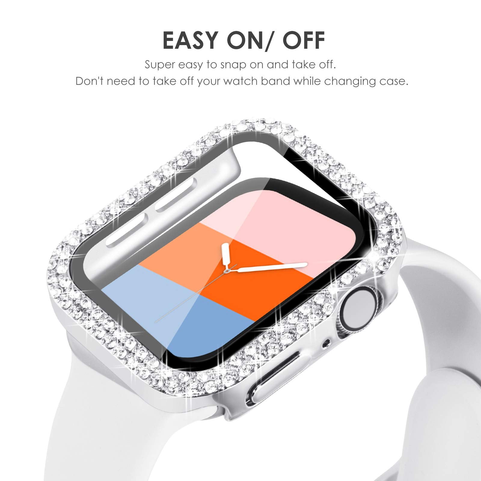 Kades Compatible For Bling Apple Watch Protective Case With Built In Screen Protector For Apple Watch 45Mm Series 9 Series8 Seri