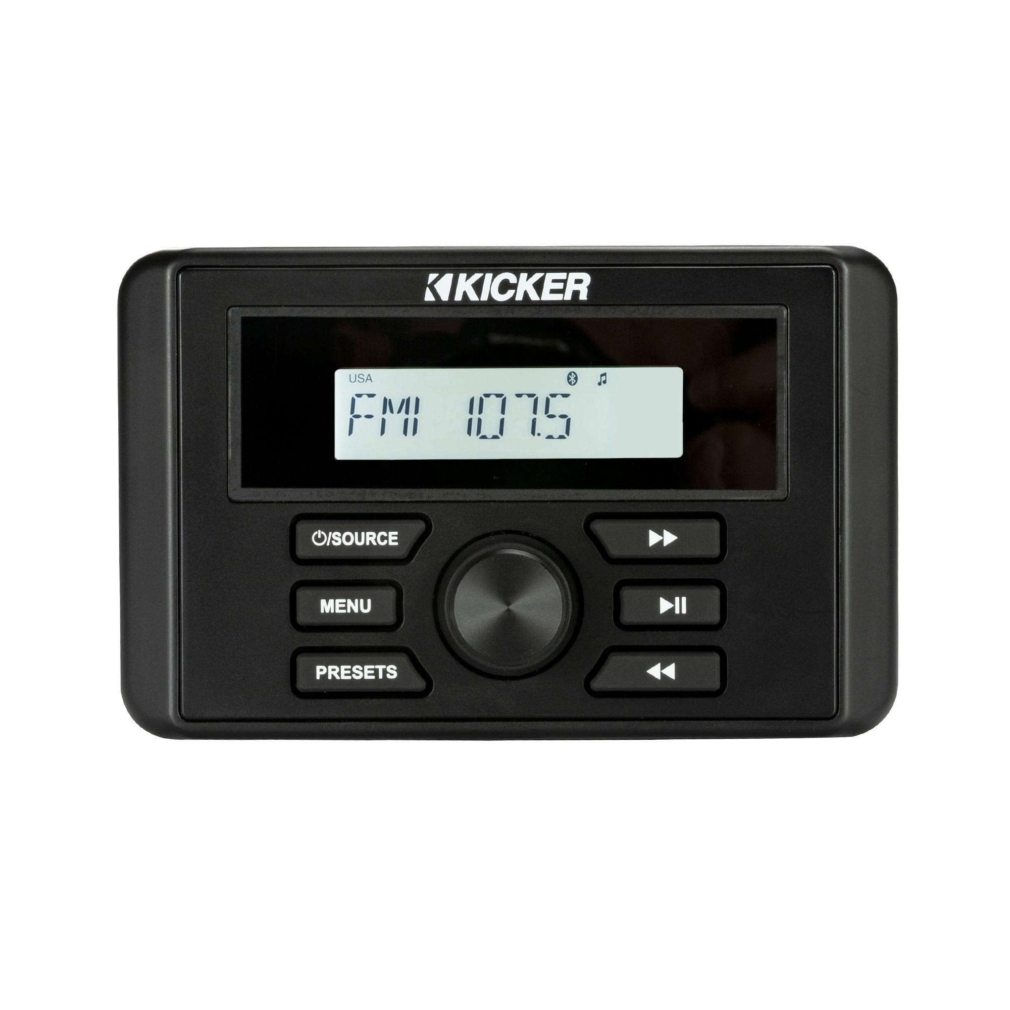 Kicker 46Kmc3 Weather Resistant Gauge Style Media Center With Bluetooth