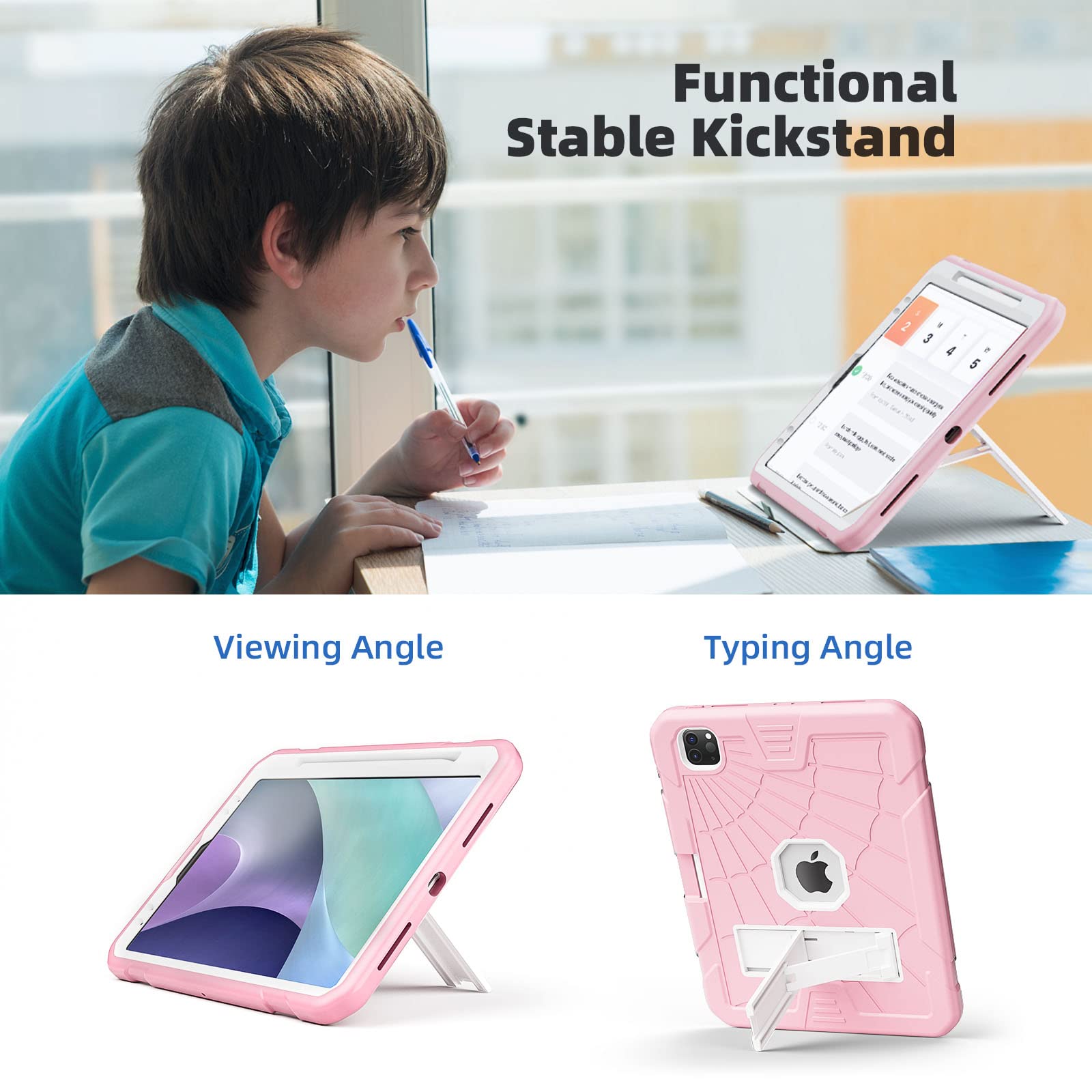 Tsqqst Case For Ipad Pro 11 Inch For Kids Girls With Screen Protector Pencil Holder | Rugged Shockproof Protective Case For Ipad