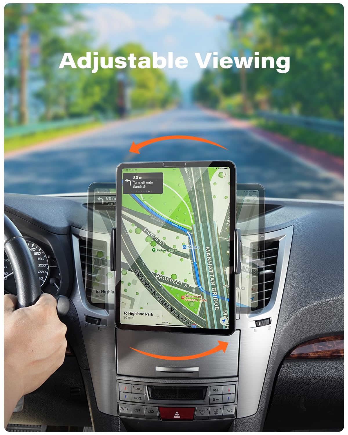 Apps2Car Universal Car Mount [2 In 1] Cd Slot Tablet Car Mount For 7 12.4 Inch Tablet, Cd Player Cell Phone Holder For 3.5 7 Inc