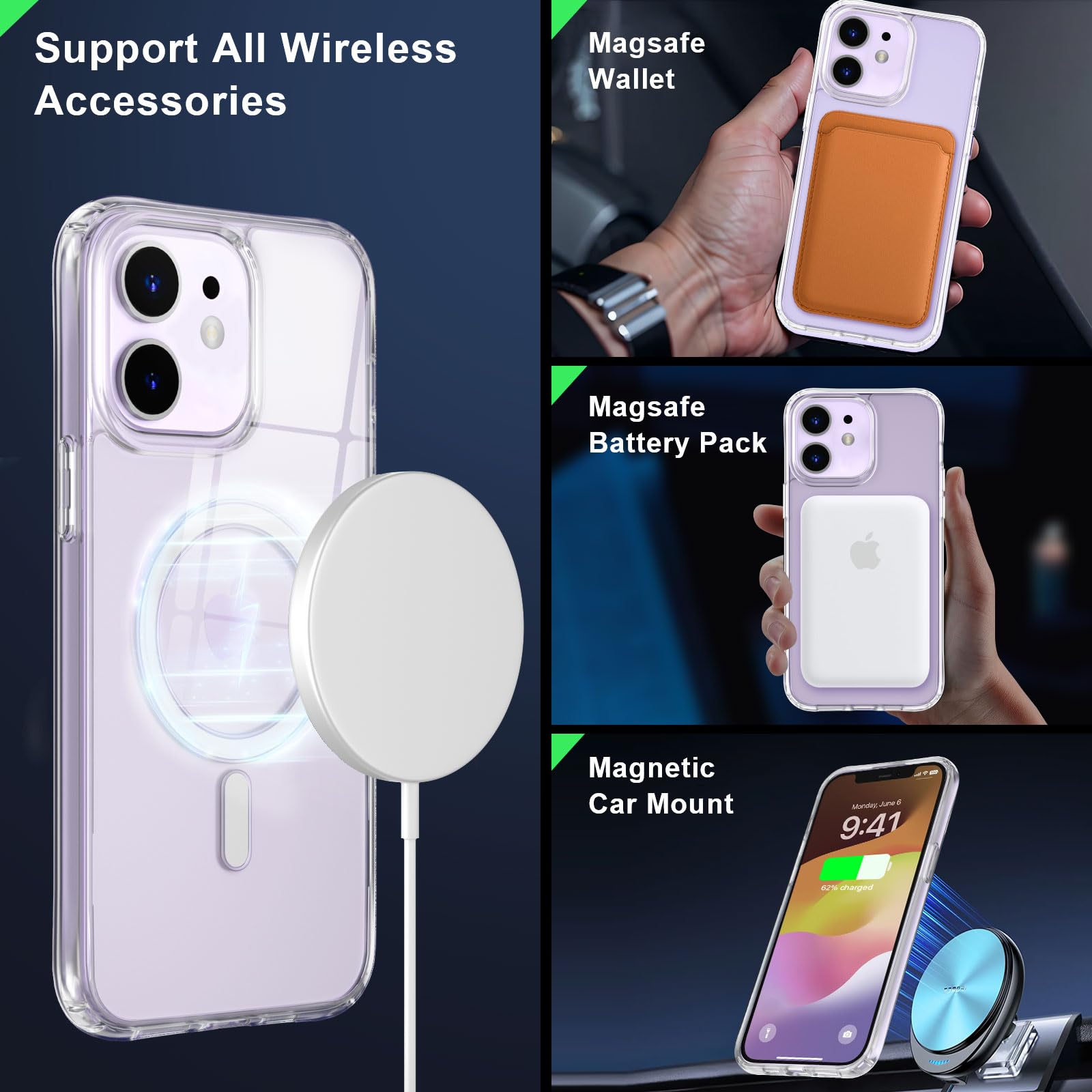 Mocca Strong Magnetic For Iphone 12 Case/Iphone 12 Pro Case, [Anti Yellowing][Compatible With Magsafe][Mil Grade Drop Protection