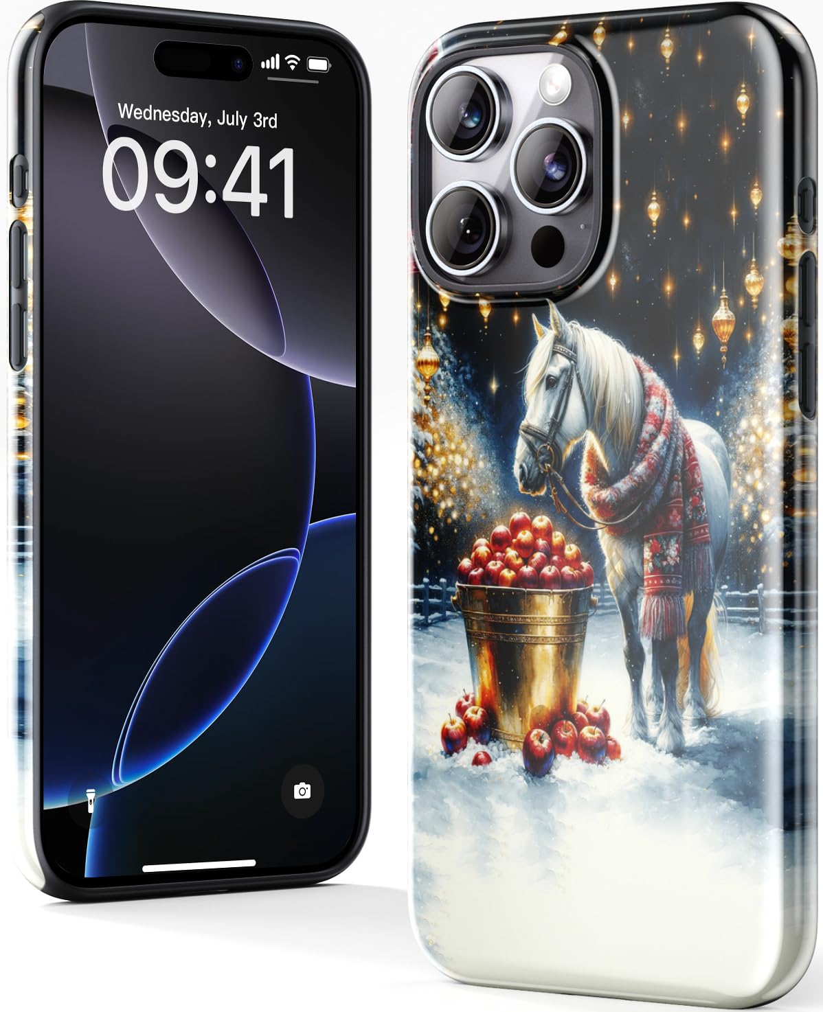 Dorismax Christmas Phone Case For Iphone 16 Pro Max - Wireless Charging Compatible - Dual-Layer Shell + Silicone Cover - Protect