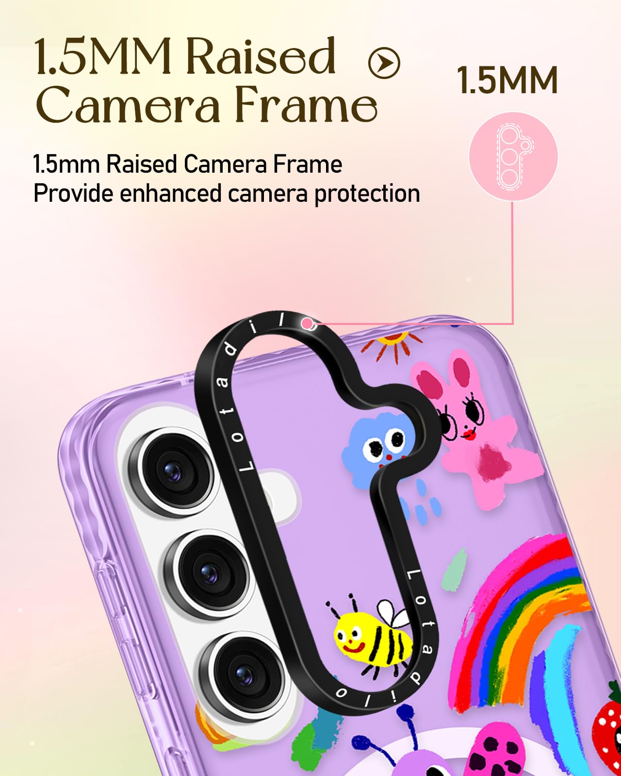 Lotadilo Cute Case For Samsung Galaxy S25 Plus For Women Girls - Funny Crayon Drawing Design Compatible With Magsafe Magnetic Ri