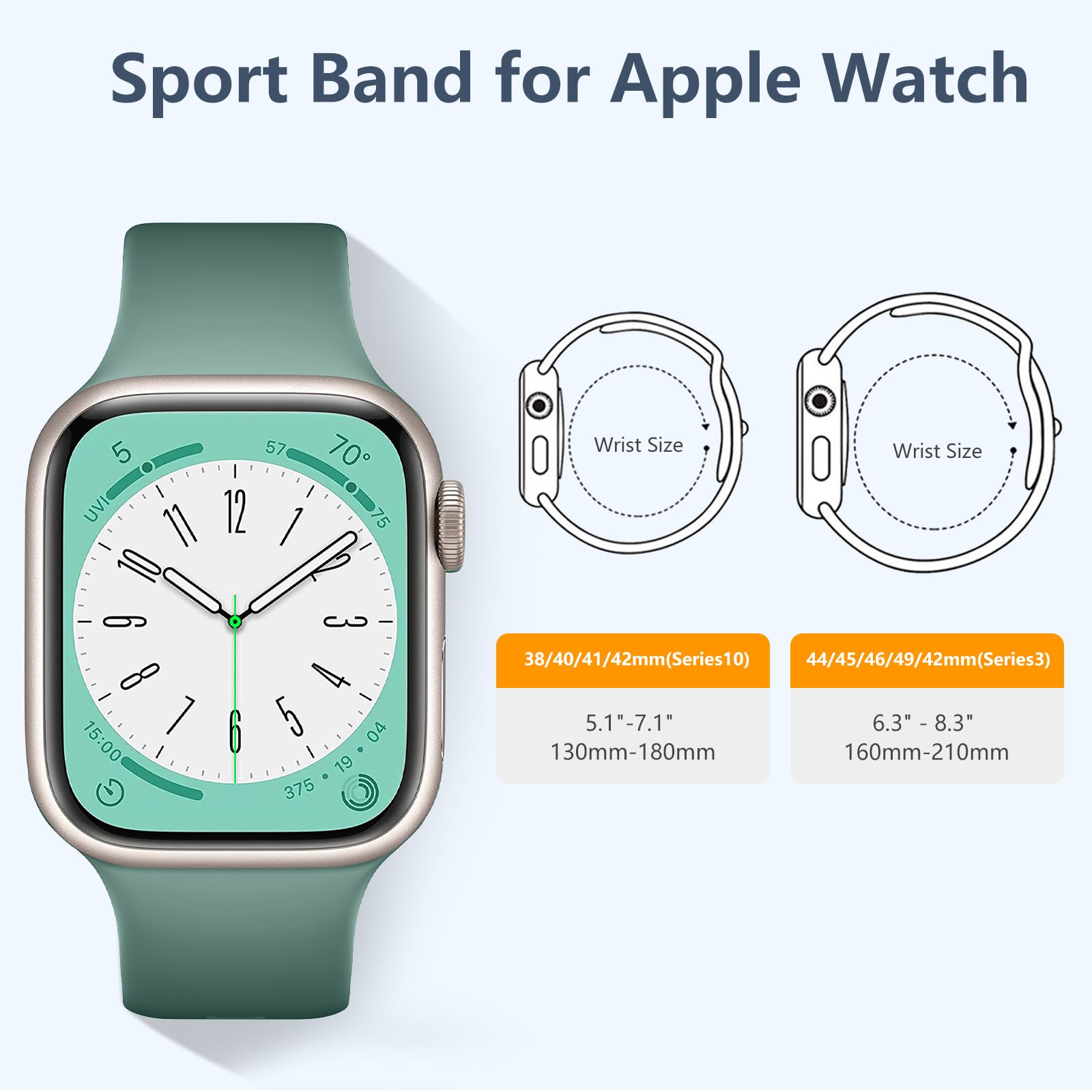 Daqin 8 Pack Sport Bands Compatible With Apple Watch Band 44Mm 45Mm 46Mm 49Mm 42Mm 41Mm 38Mm 40Mm For Women Men, Soft Silicone S