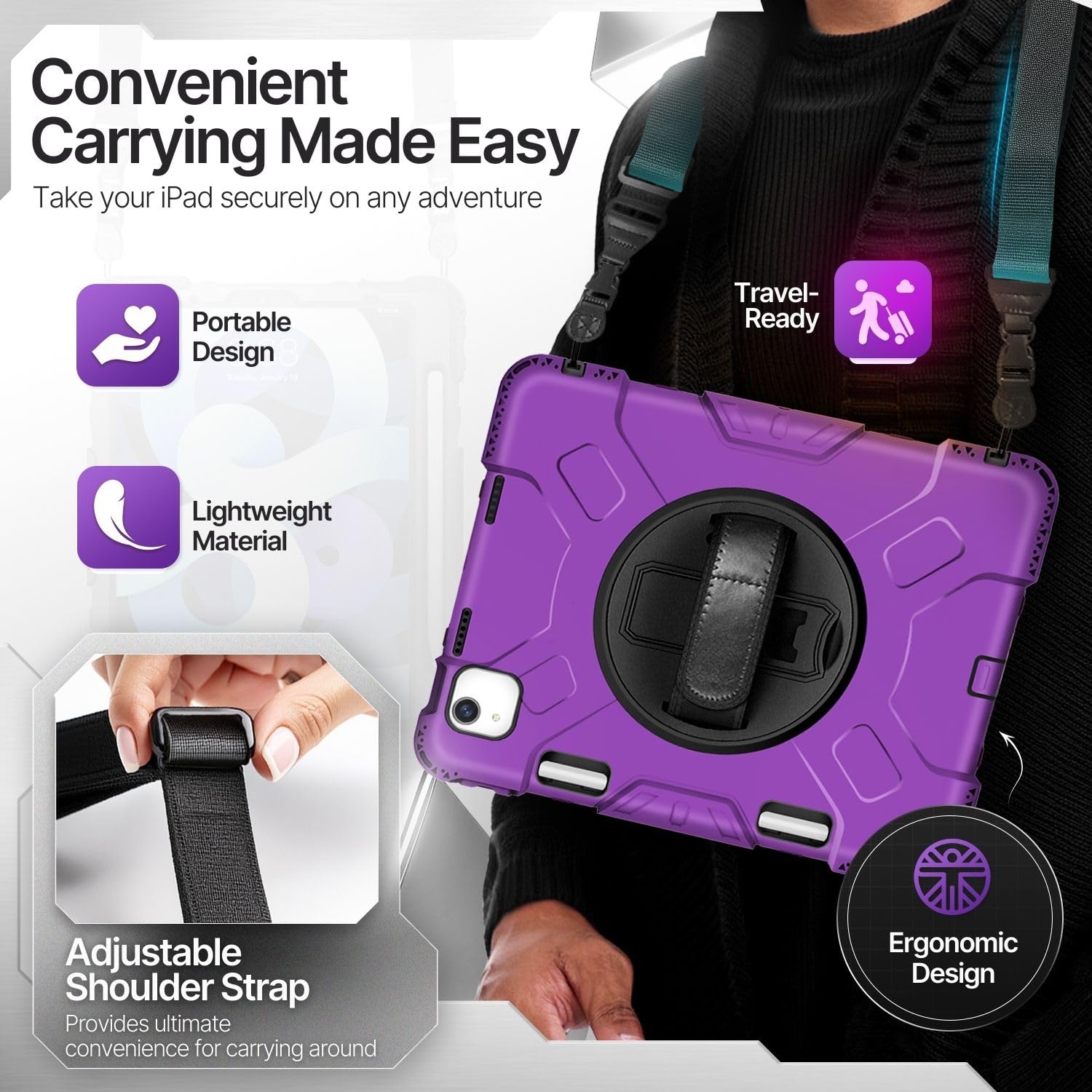 Tnp Protective Case For Ipad Air 6Th M2 2024 11 Inch, 5Th 4Th Gen 10.9 Inch And Ipad Pro 4Th 3Rd 2Nd Generation (2022 2021 2020