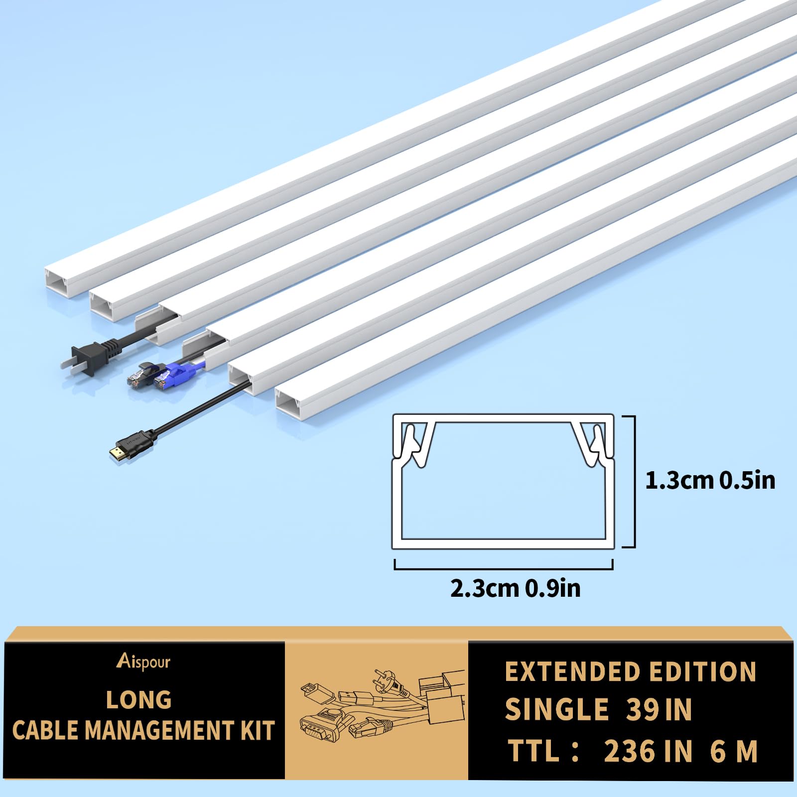 Extra Long Paintable Cord Cover Hider For Wall Mounted Tv   6X 39.4In Ttl 236In