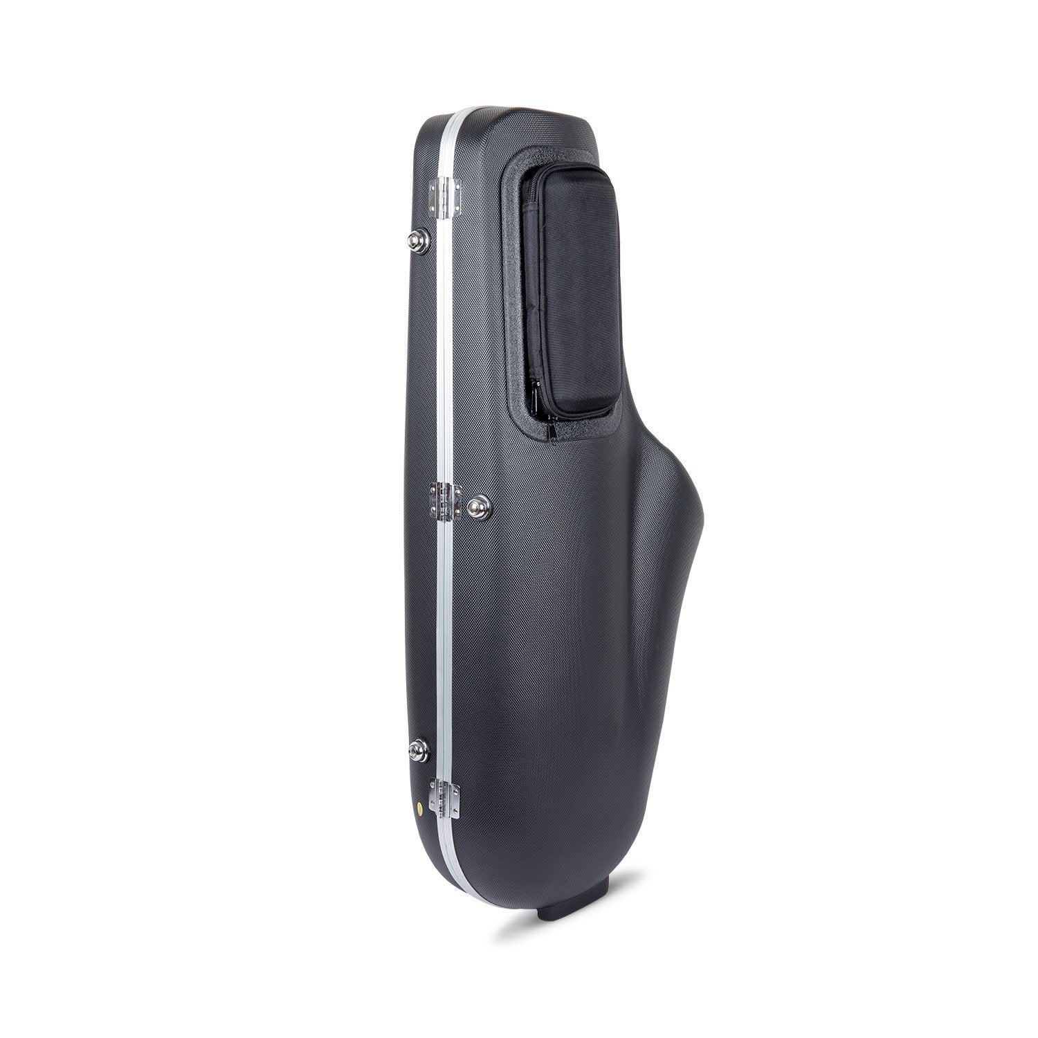Crossrock Abs Tenor Saxophone Case   Contoured Black Diamond Texture, Deep Blue Velvet Interior, Accessory Pocket, Security Lock
