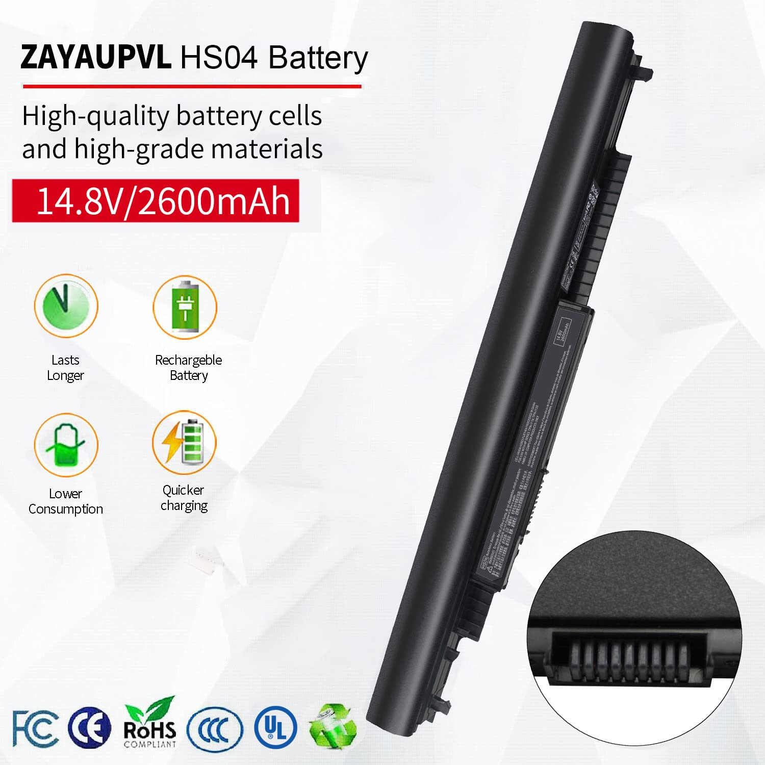 Hs03 Rechargeable Battery For Hp Spare 807956 001 807957 001 Hs04 15 Ay039Wm 15 Ay041Wm 15 Ay009Dx 15 Ay052Nr 15 Af131Dx 15 Ay01