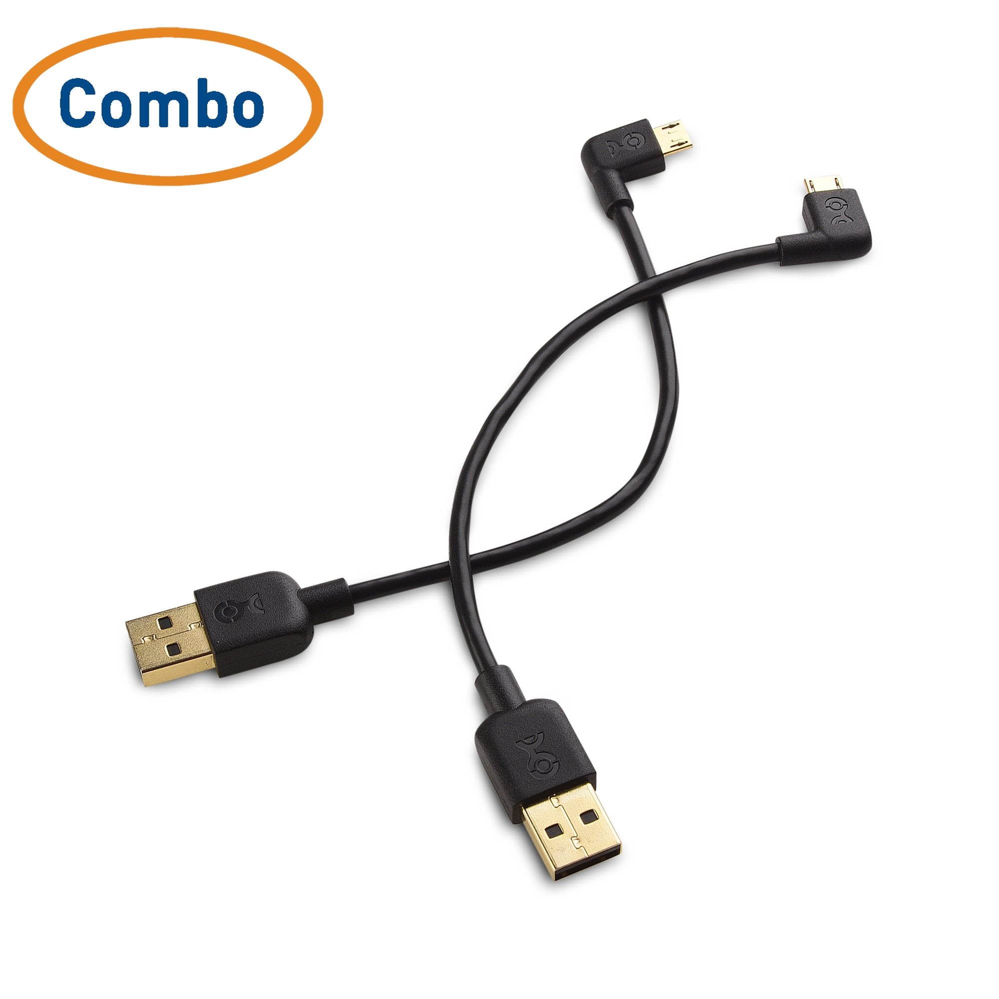 Cable Matters Combo Pack Right Angle USB Cable for TV Stick and Power Bank 6 Inches   90 Degree USB to Micro USB Cable for Roku TV Stick and More