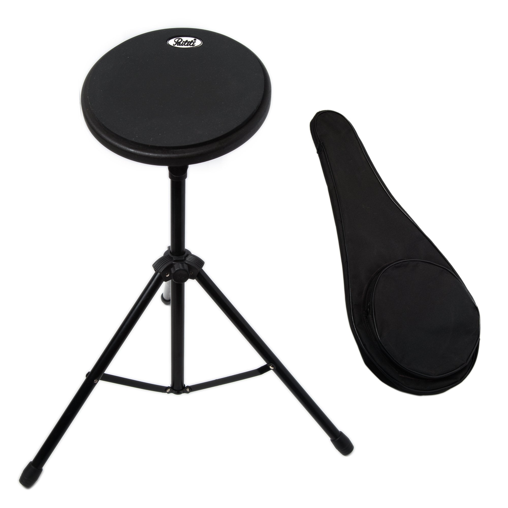 Paititi 8 Inch Practice Drum Pad With Adjustable Stand & Carrying Bag (With 7A Sticks)