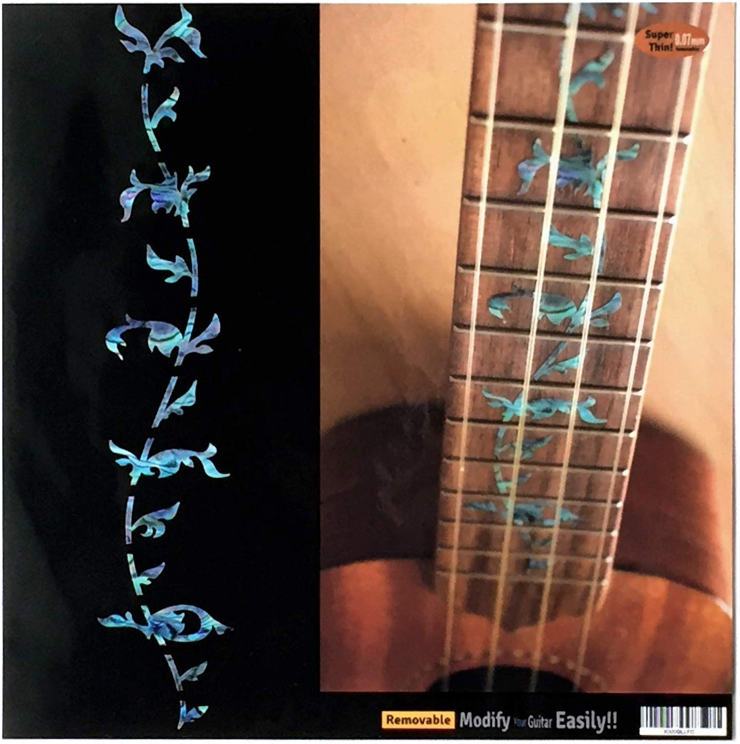 Inlaystickers Fret Markers for Soprano Ukuleles - Tree of Life - Abalone Blue, UKF-262TB-S