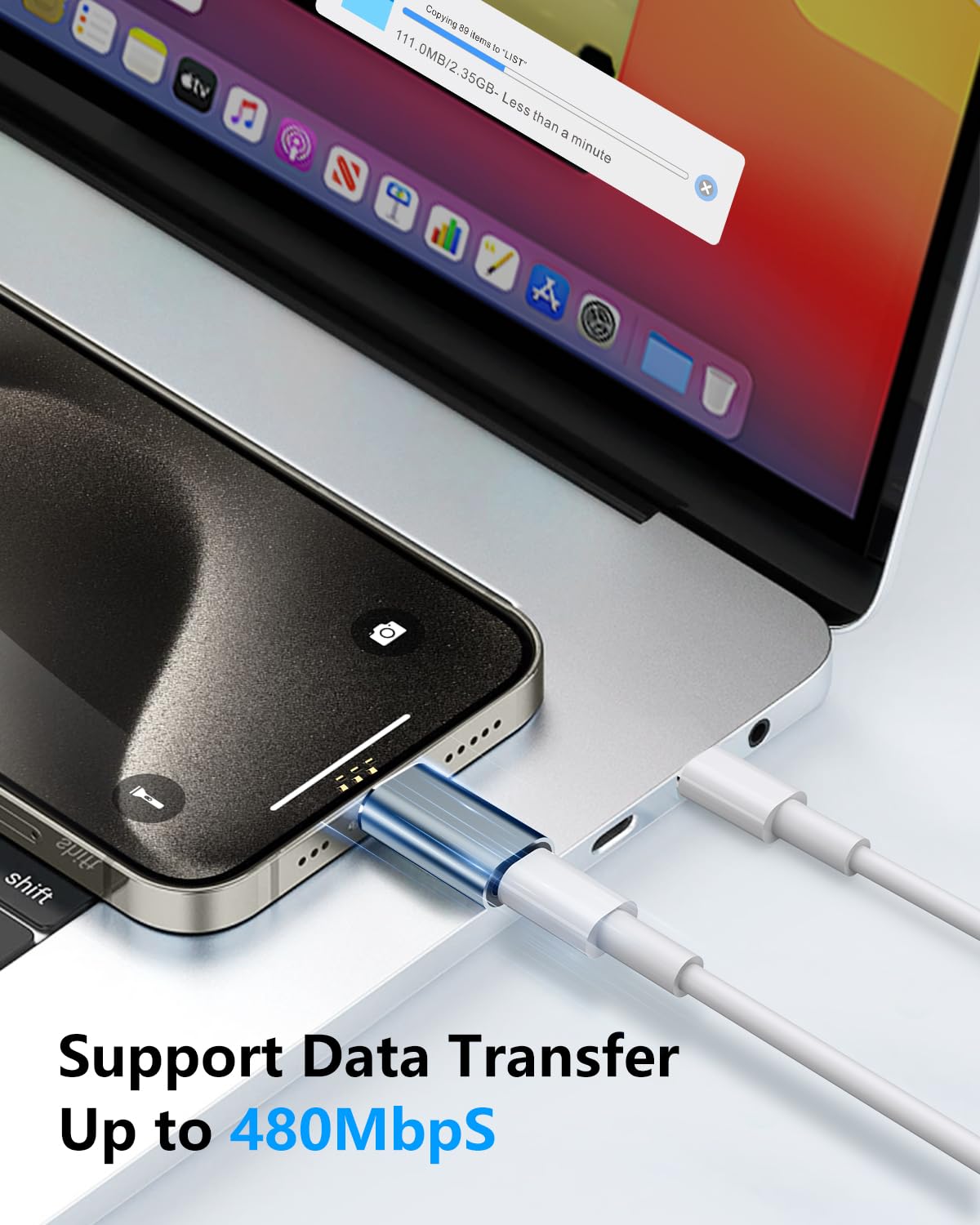 Fqsh For Lightning Female To Usb C Male Adapter For Iphone 16 15 Pro Max Plus,For Ipad Air,For Samsung,Support 27W Pd Fast Charg