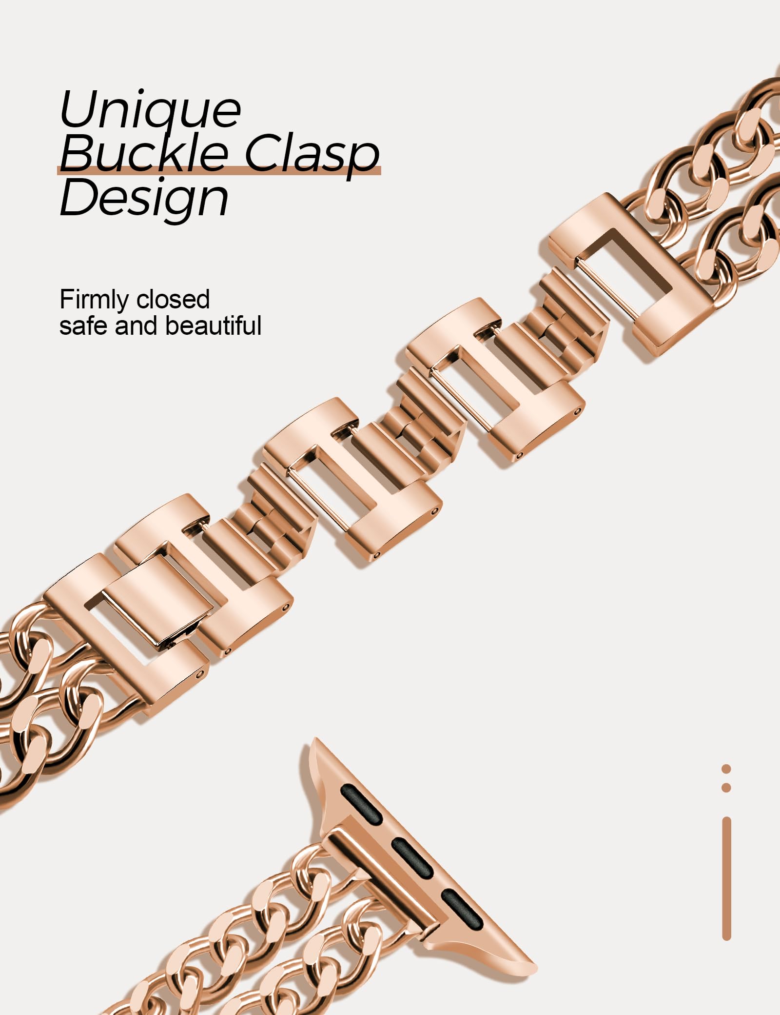 Jr.Dm Rose Gold Watch Bands For Women Compatible With Apple Watch Band 38Mm 40Mm 41Mm 42Mm (S10) Adjustable Metal Band Cowboy St