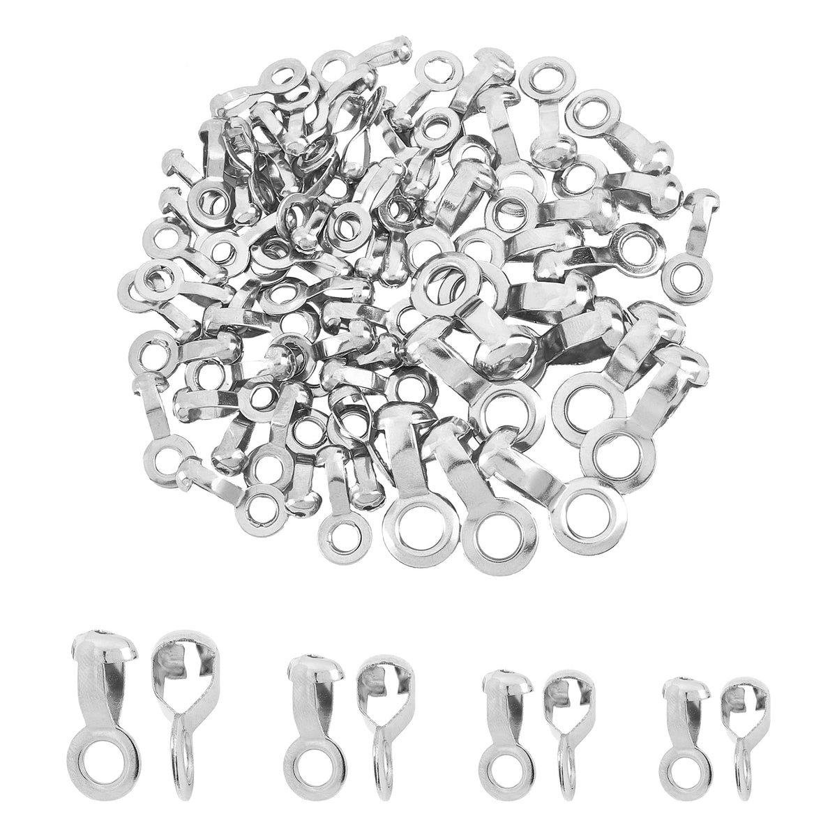 Nbeads 70 Pcs Ball Chain Pull Loop Connectors, Fit For 2.4Mm/3Mm/4.5Mm/6Mm Real 304 Stainless Steel Ball Chain Ceiling Fan Lamp