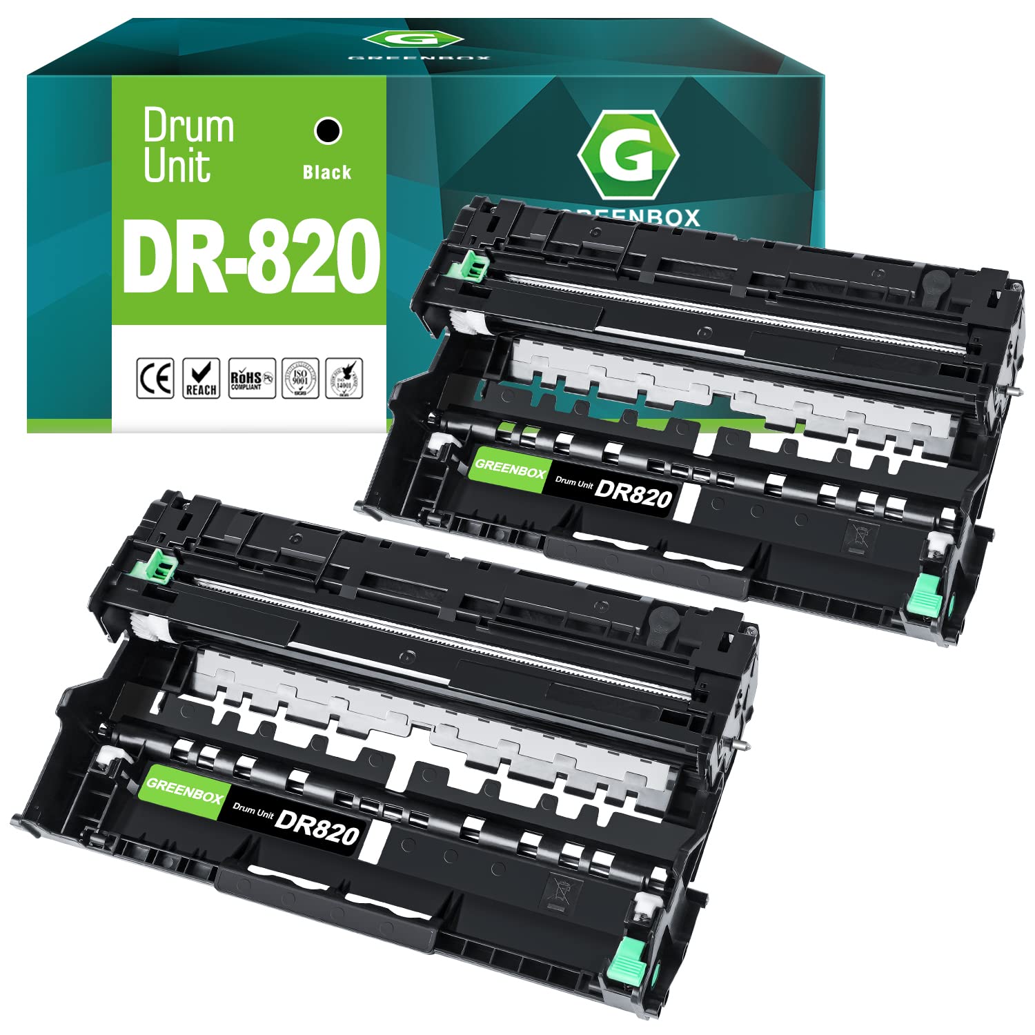 Greenbox Dr820 Dr 820 Drum Unit (No Toner) 2 Pack Compatible Replacement For Brother Hl L6200Dw Mfc L5850Dw Mfc L5900Dw Mfc L670