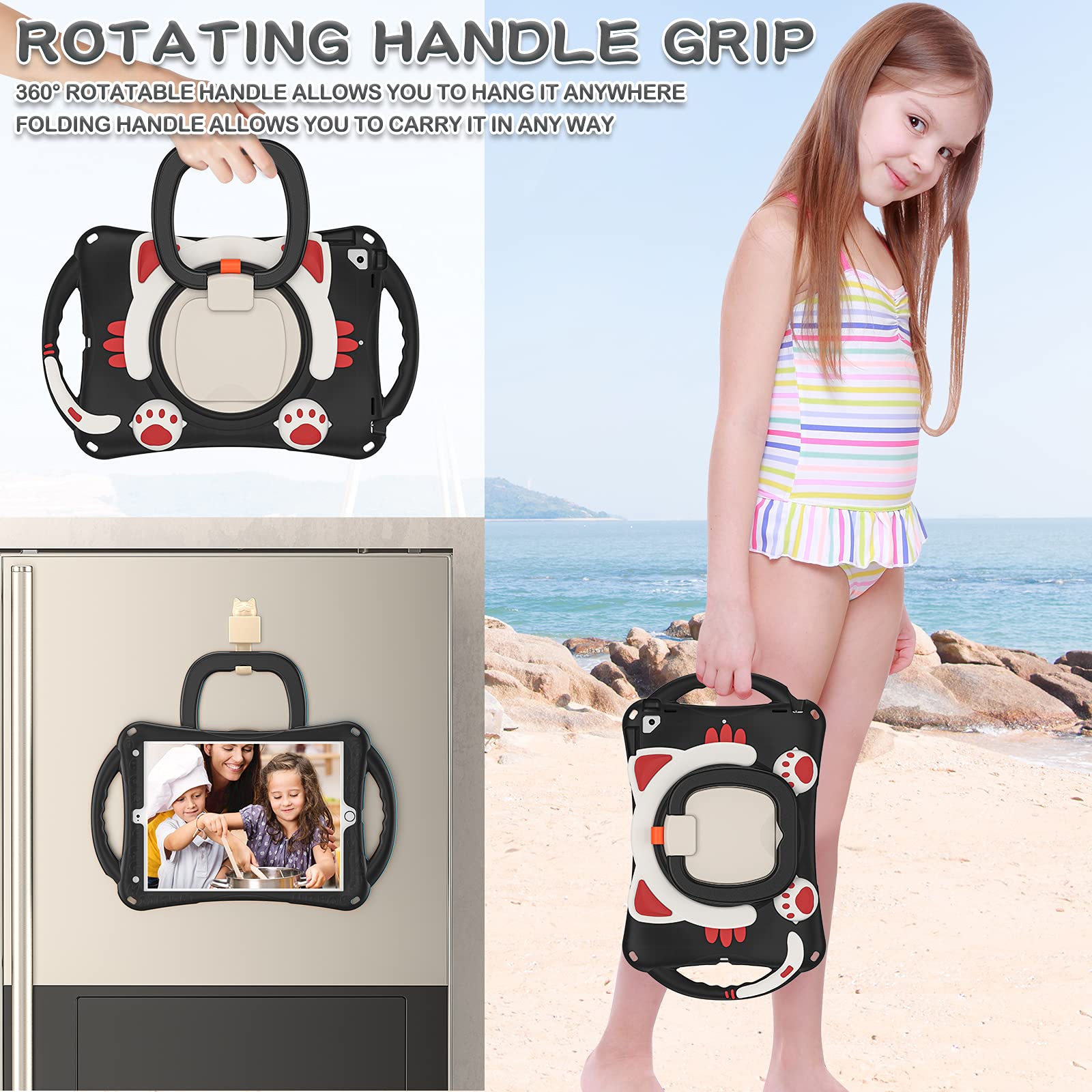 Batyue Case For Ipad 9Th/8Th/7Th Generation 10.2 Inch (2021/2020/2019), Ipad Air 10.5 2019, Ipad Pro 10.5 2017 With Rotating Sta