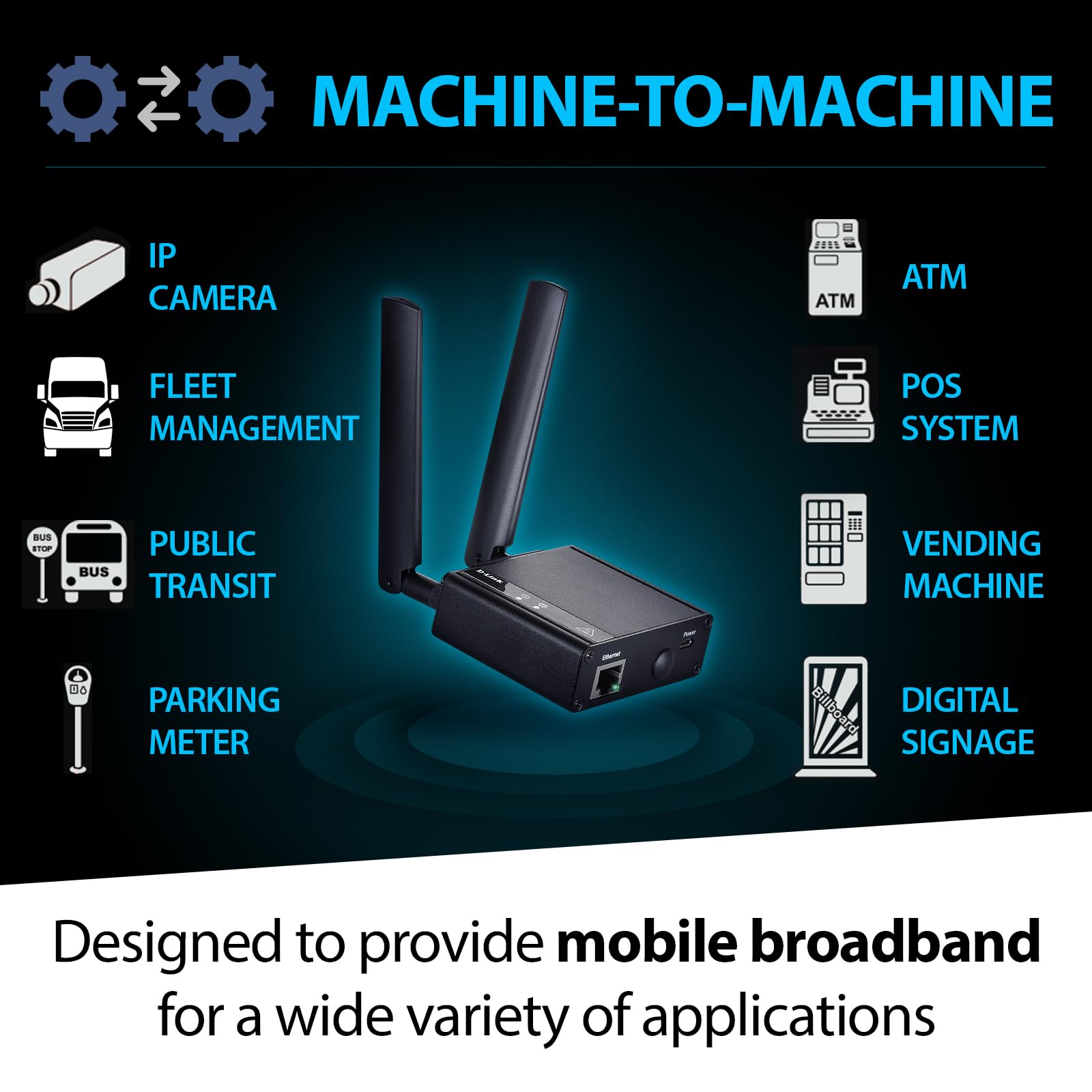 D-Link 4G Lte (Cat 4) To Gigabit Ethernet Modem/Bridge, Best For M2M Applications, Supports Openvpn, Optional Enterprise Service