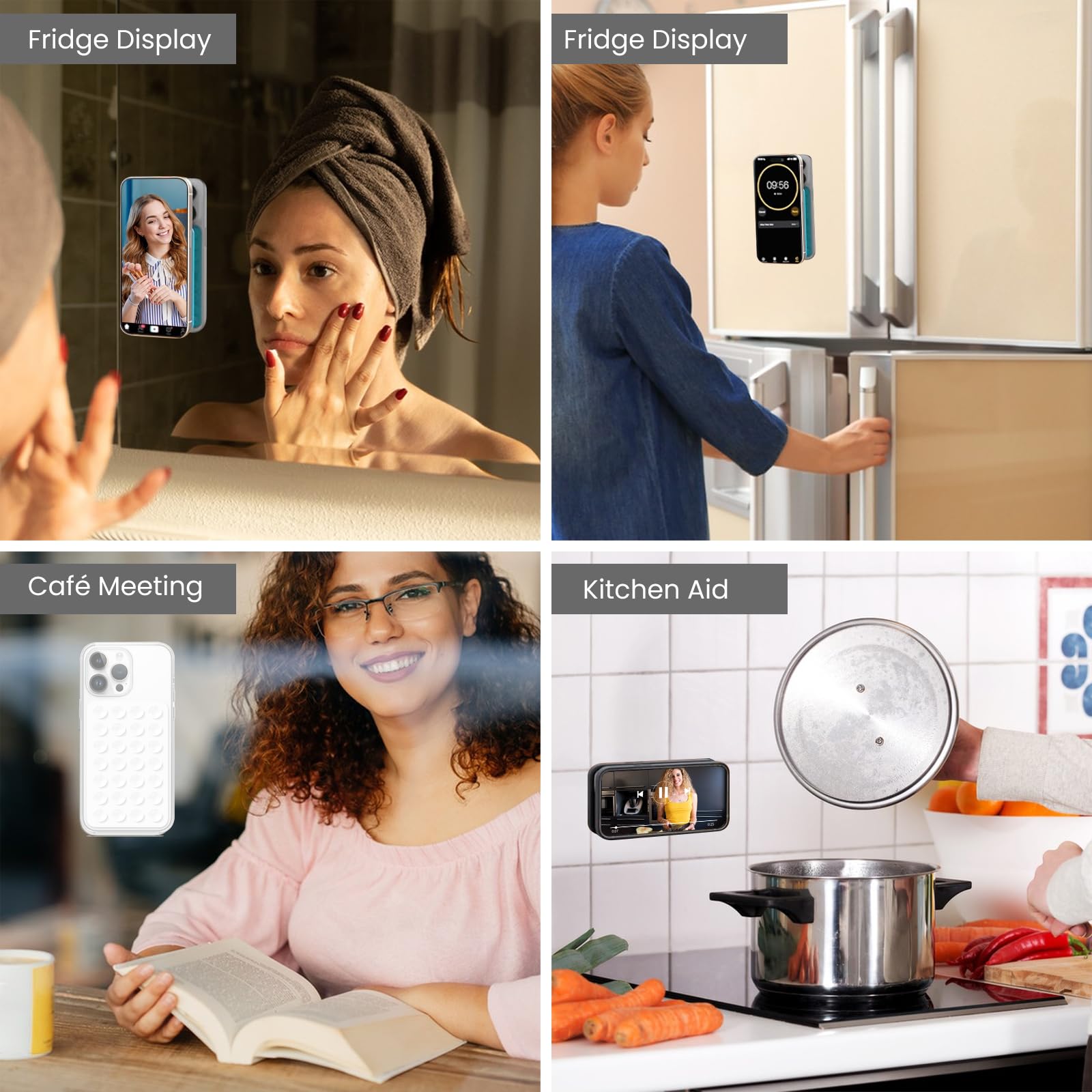 2 Pack Suction Cup Phone Case Mount Double-Sided,Silicon Sticky Phone Stand For Iphone And Android, Hands-Free Strong Grip Holde