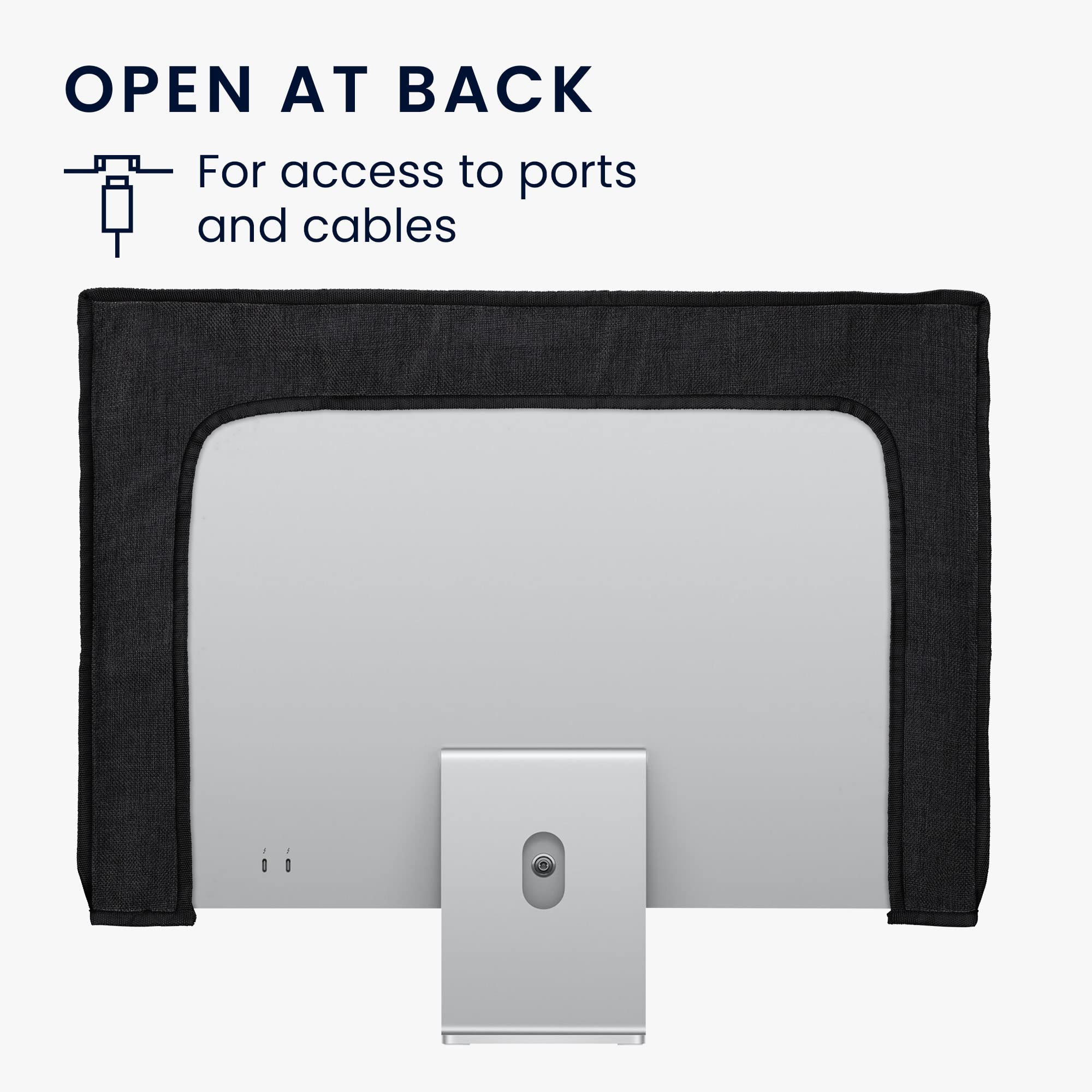 Kwmobile Dust Cover For 27 28'' Monitor   Linen Monitor Display Protector   Protect Your Computer Screen   Black