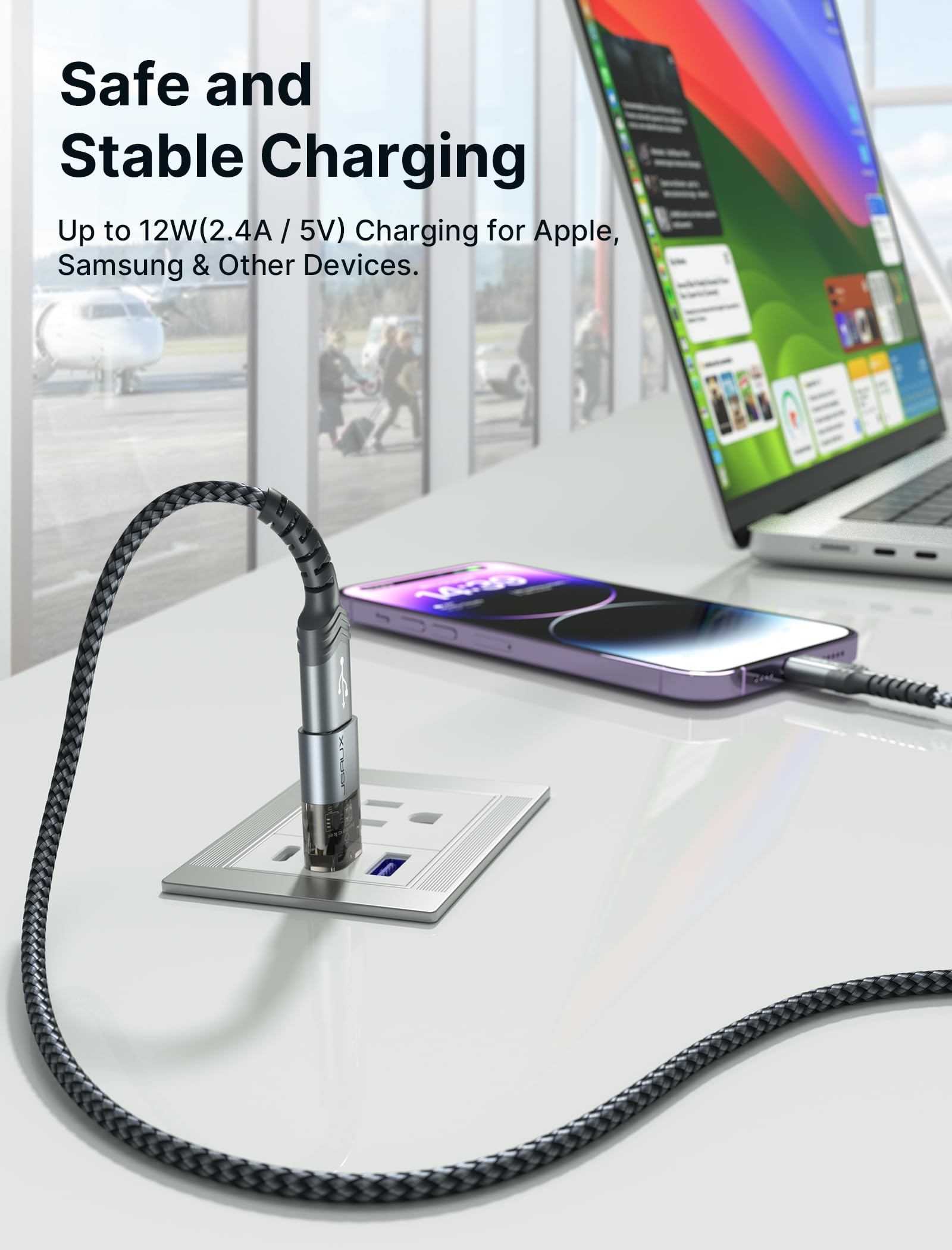 Jsaux Usb Data Blocker & Usb C Data Blocker (4-Pack), Transparent Usb-A To Usb-A & Usb-C To Usb-C Data Blocker Only For Charge,