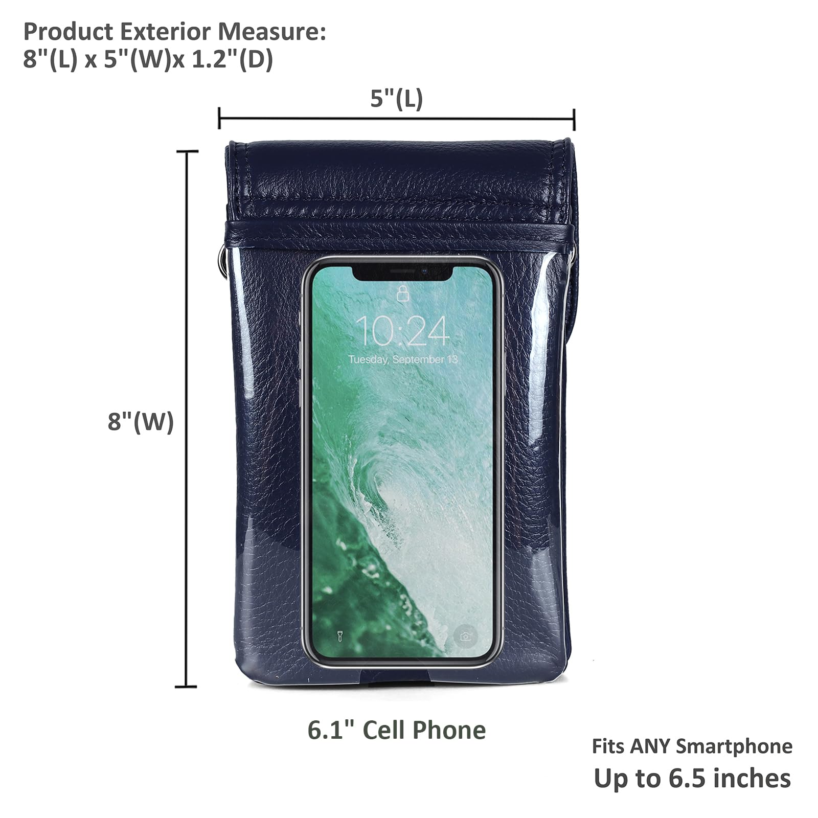 Befen Genuine Leather Phone Purse, Small Touchscreen Cell Phone Holder Crossbody Bags For Women Travel, Fit Iphone 14 Pro Max (N