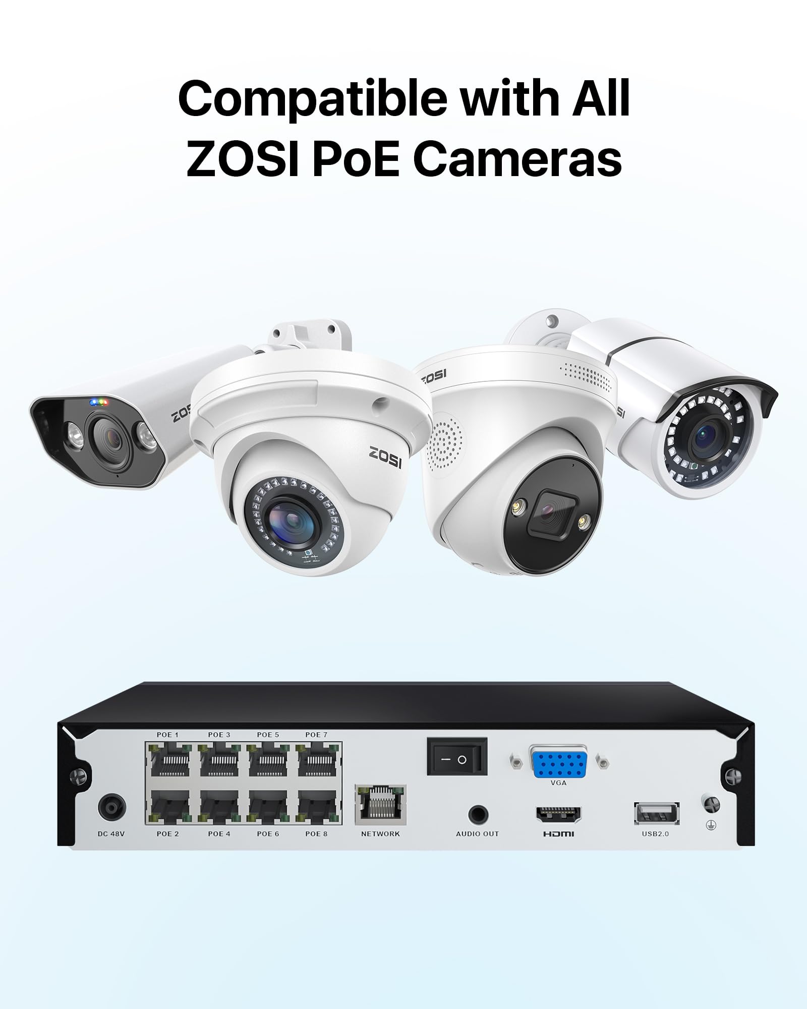 Zosi 4K 24Ch Network Video Recorder, 24 Channel 16-Port 8Mp Dual-Disk Backup Poe Nvr Surveillance System, Pre-Installed 4Tb Hard