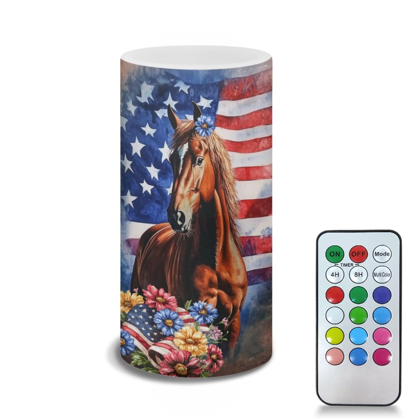 Poceacles 4th of July Decoration Flickering Flameless LED Battery Candles Pillar Candles Patriotic Fourth of July Tealight for I