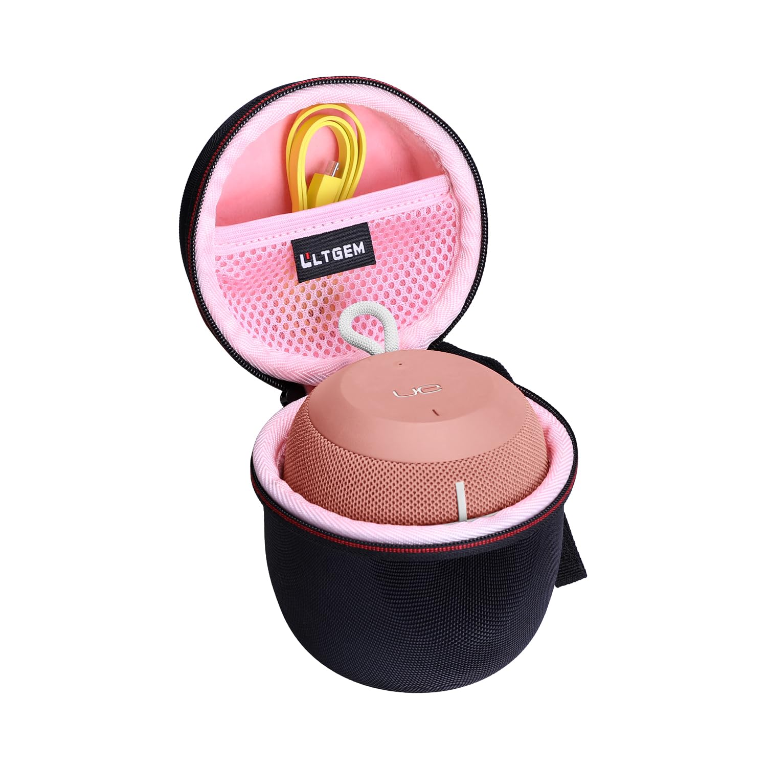 LTGEM Case Compatible with Ultimate Ears WONDERBOOM 4/3/2 Portable Waterproof Speaker, Black+Pink