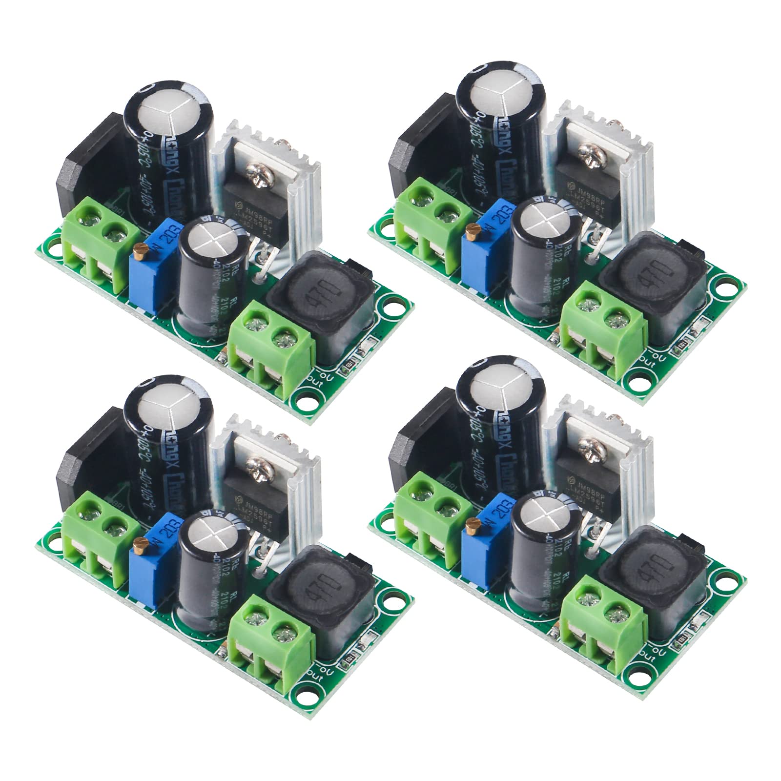 Qccan 4Pcs Lm2596Hv Ac/Dc To Dc Step Down Buck Converter Module, Adjustable Ac 5 30V Dc 5 48V 24V 36V 48V To Dc 2.5 35V 12V Step