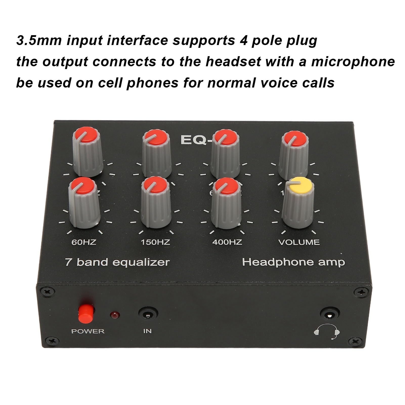 7 Band Car Audio Equalizer, 7 Band Sound Equalizer, 3.5Mm Interface, High Bass Adjustment Dual Channel Sound, Input Output