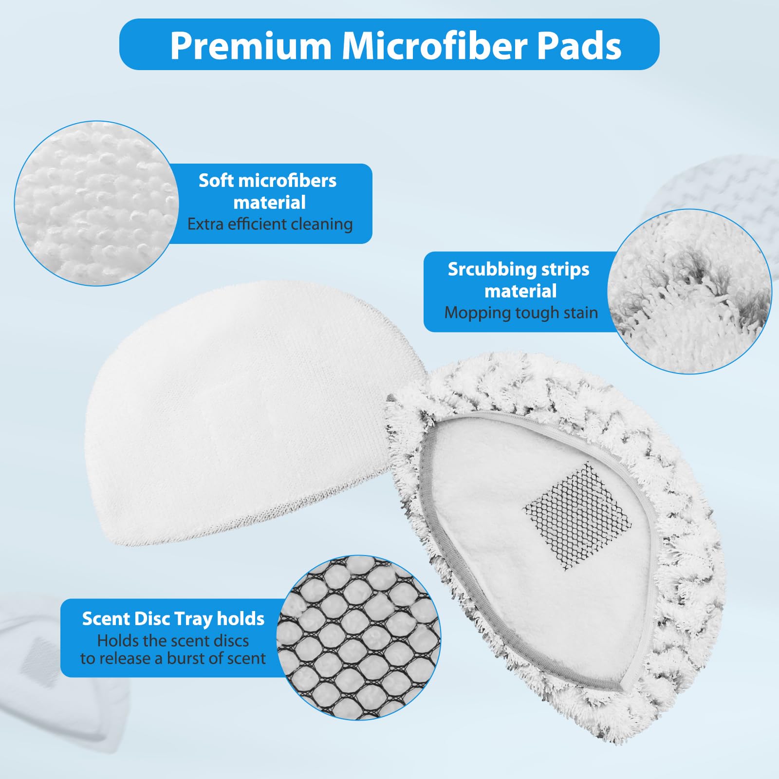 Extolife Microfiber Steam Mop Replacement Pads for Bissell PowerFresh 1940 1806 1544 2075 2685A Series - 10 Pack