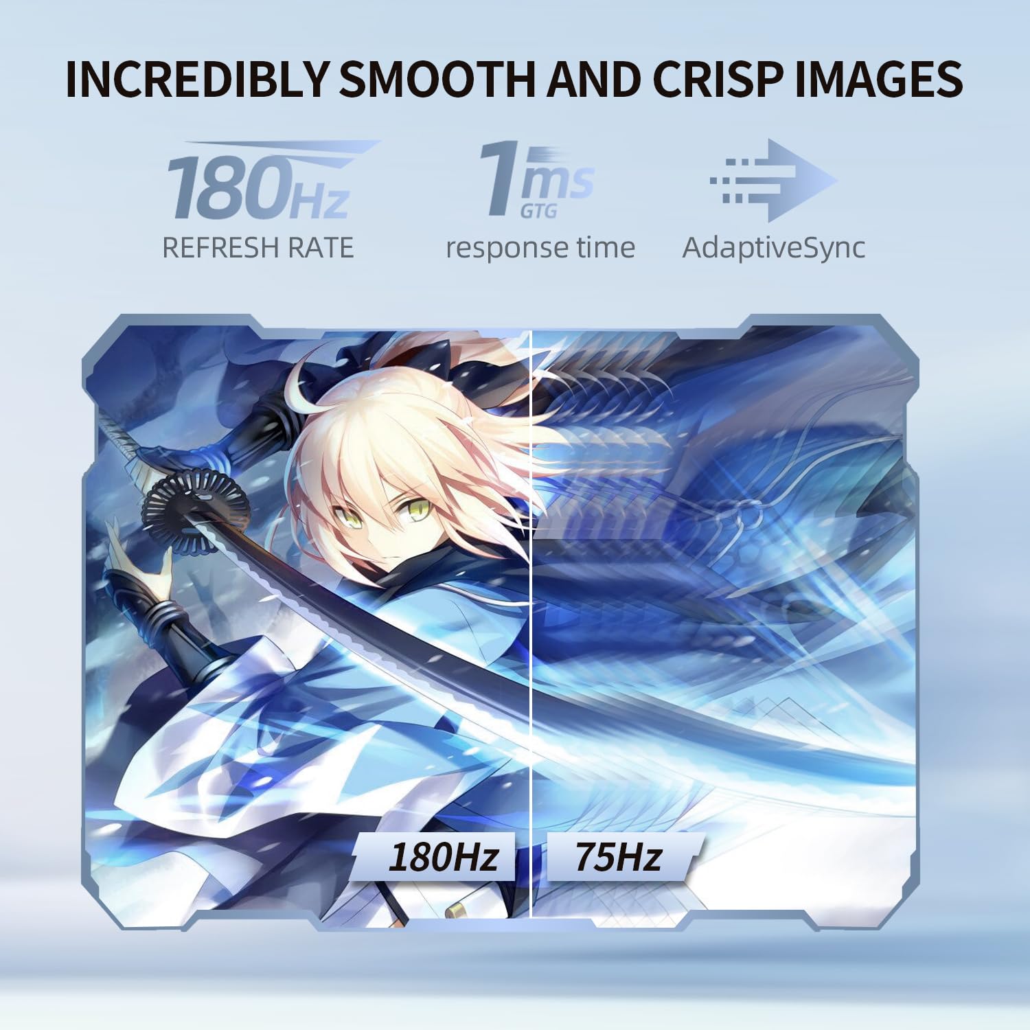 Cunpu 27 Inch White 180Hz Gaming Monitor, Qhd 2560X1440 Fast Ips Pc Monitor, Adaptive Sync, 100% Srgb, Hdr10, Built In Speaker,