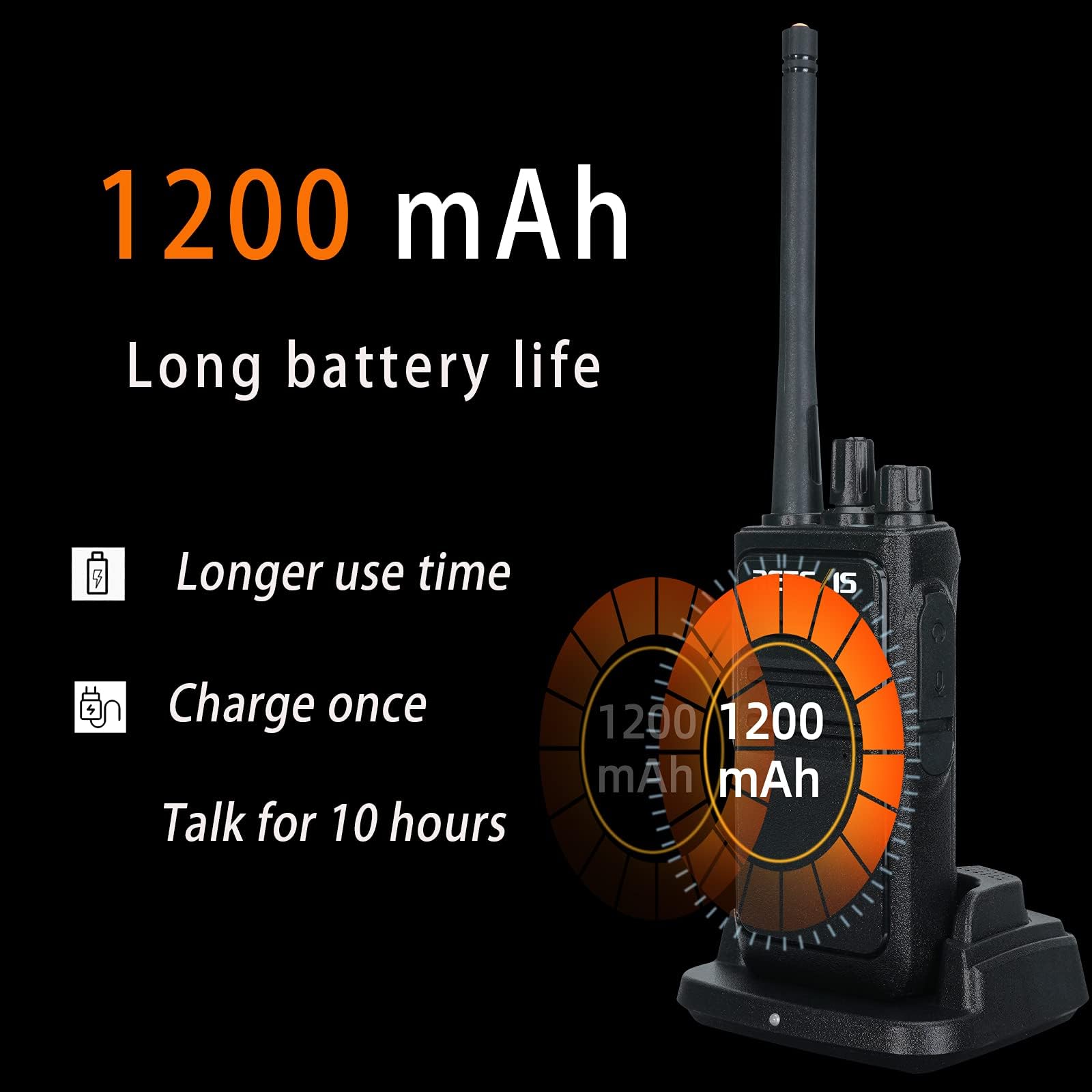 Retevis Rt17 Walkie Talkie, Two Way Radio With Usb Charging Base, Vox Handsfree Walkie Talkie For Business Healthcare School Restaurant Retail Church(10 Pack)