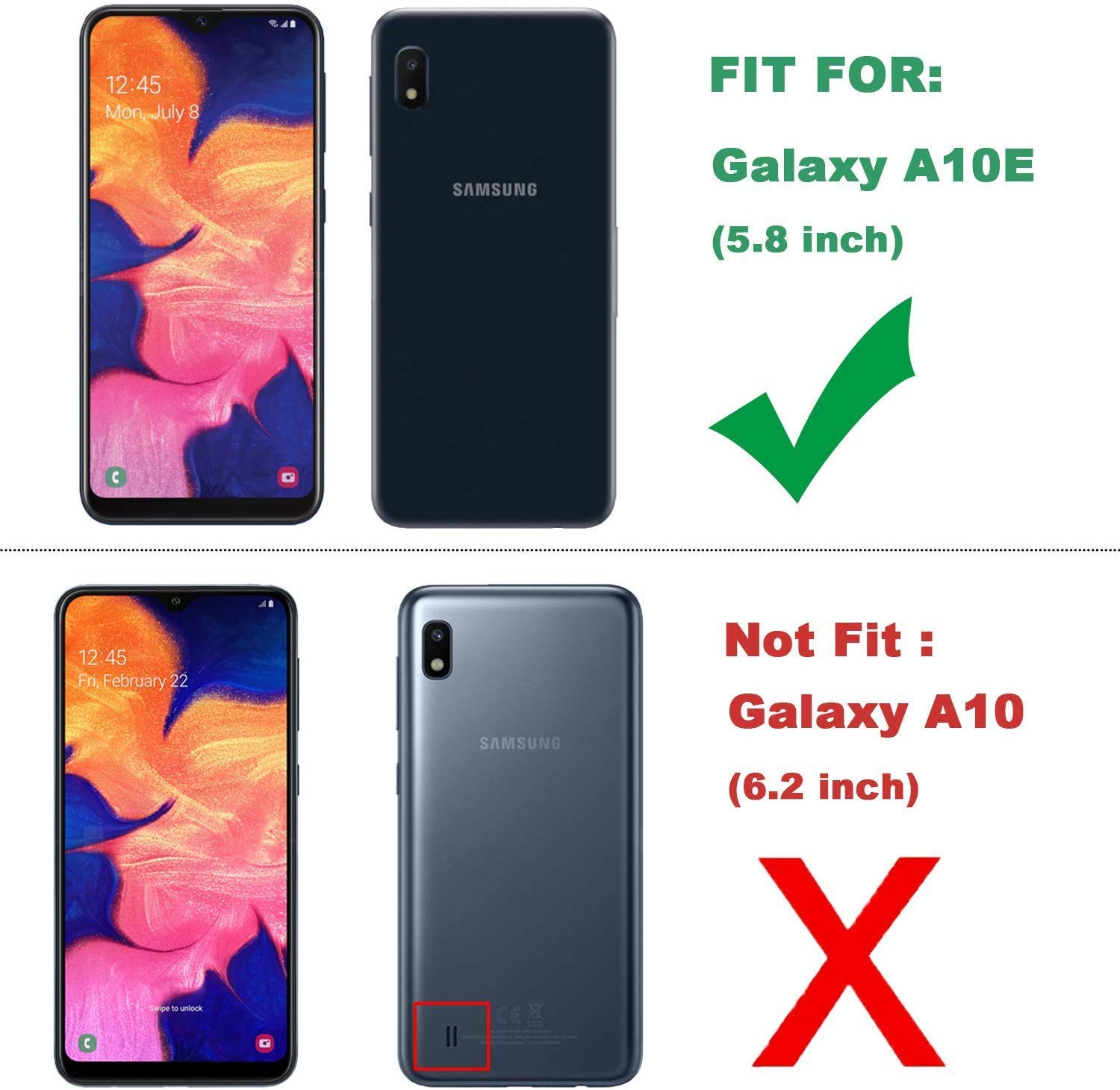 For Samsung Galaxy A10E Case, Heavy Duty Shockproof Built In Screen Full Body Protection Case Cover With Swivel Belt Clip And Ki