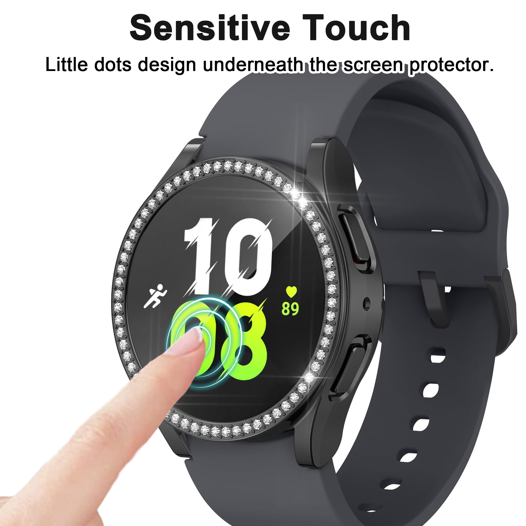Watch Screen Protector Compatible With Samsung Galaxy Watch 5/4 44Mm, 6 Colors Bling Glitter Case Tpu Soft Cover Full Protection
