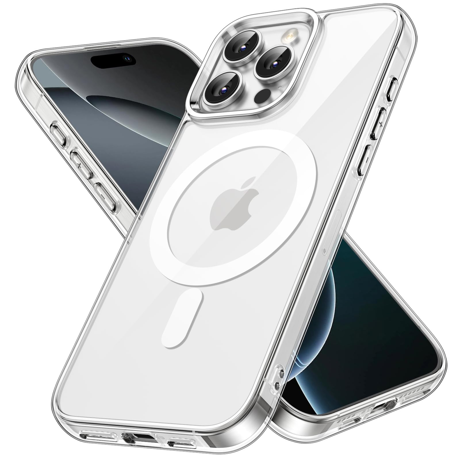 JETech Magnetic Case for iPhone 16 Pro Max 6.9-Inch Compatible with MagSafe, Shockproof Phone Bumper Cover, Anti-Scratch Clear B
