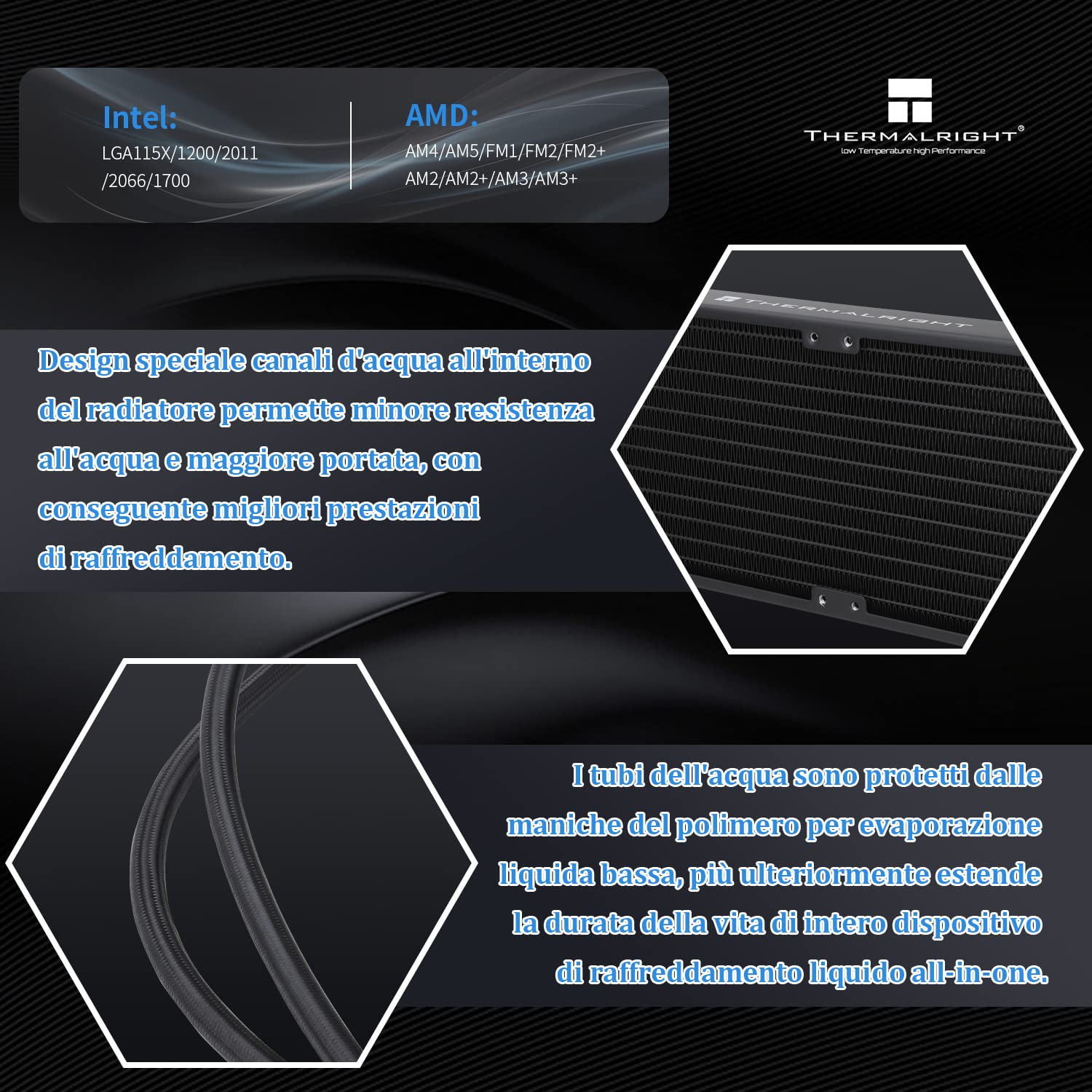 Thermalright Frozen Notte 360 Black ARGB V2 Water Cooling CPU Cooler, 3×120mm PWM Fans, Compatible with AMD/Intel LGA 1700/1150/115