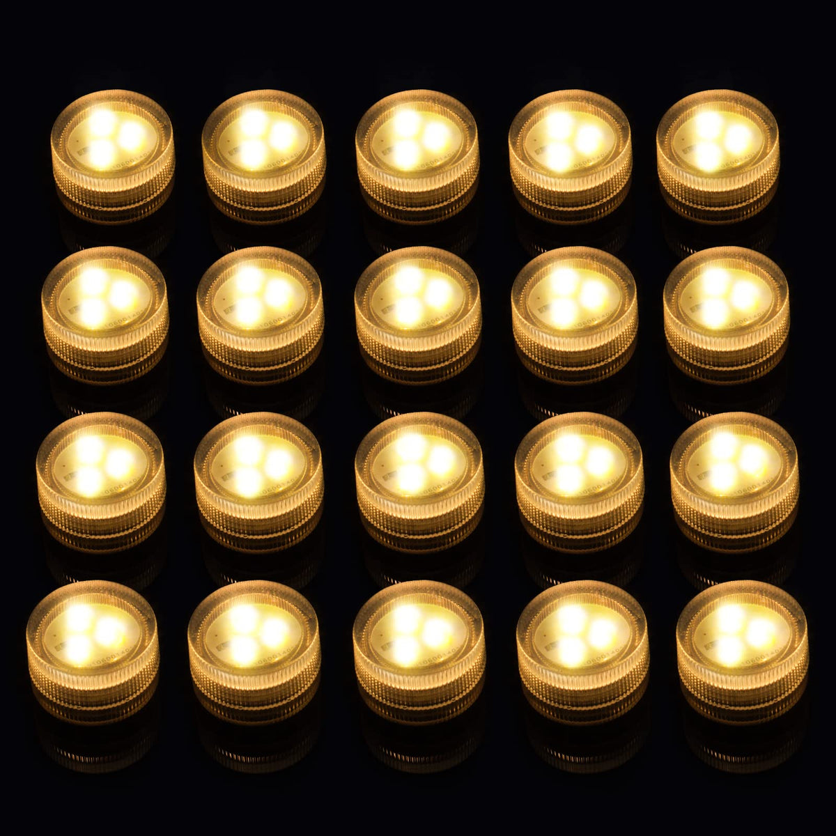 Mini Submersible Led Tea Lights - Waterproof Flameless Warm White Led Lights Battery Powered, Small Led Candle Light For Hallowe