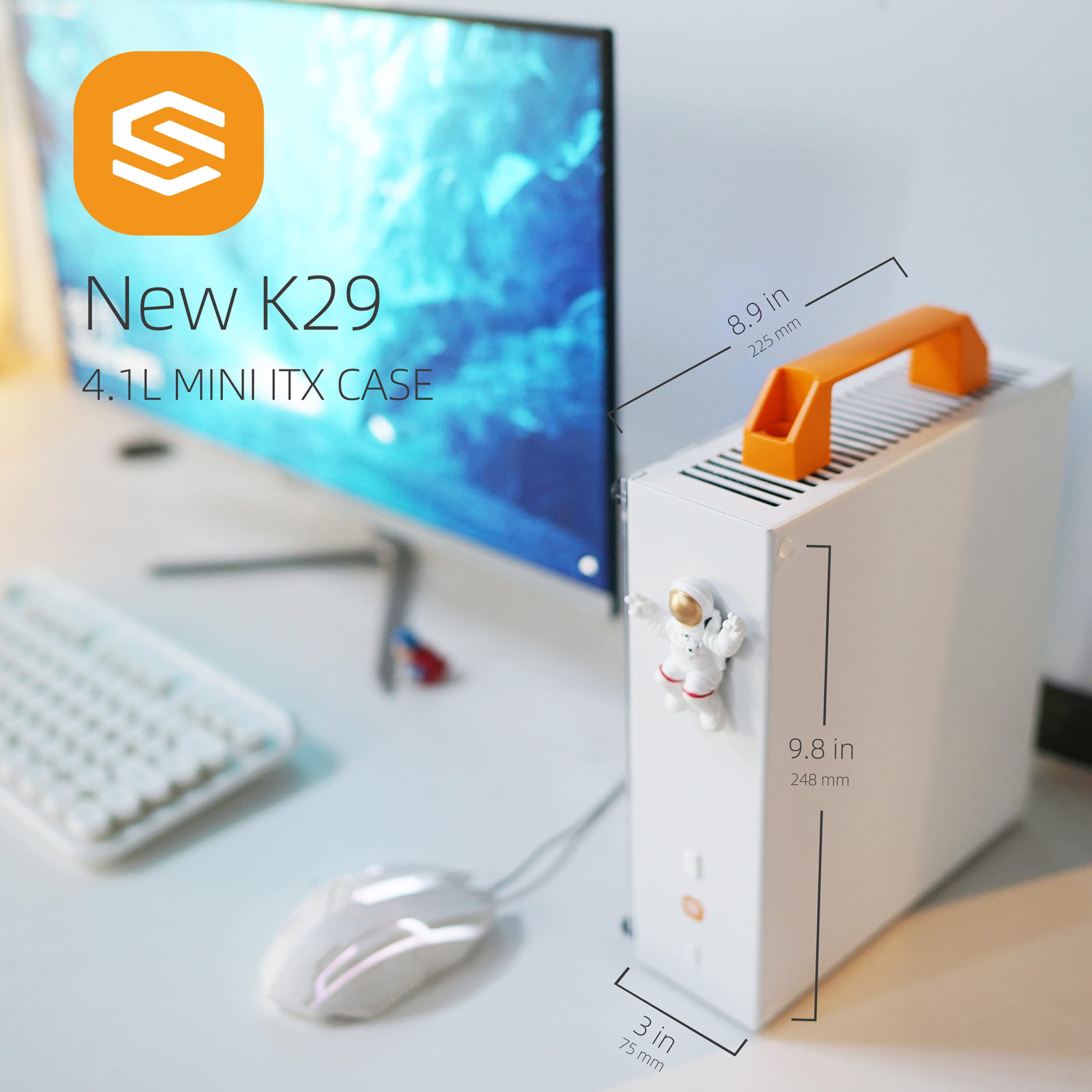 Sgpc Itx Mini Case   New K29(Steel)/2 Handles,Vented Panel   1 Steel & 1 Acrylic Side Panels / 4.1L Small Itx Case