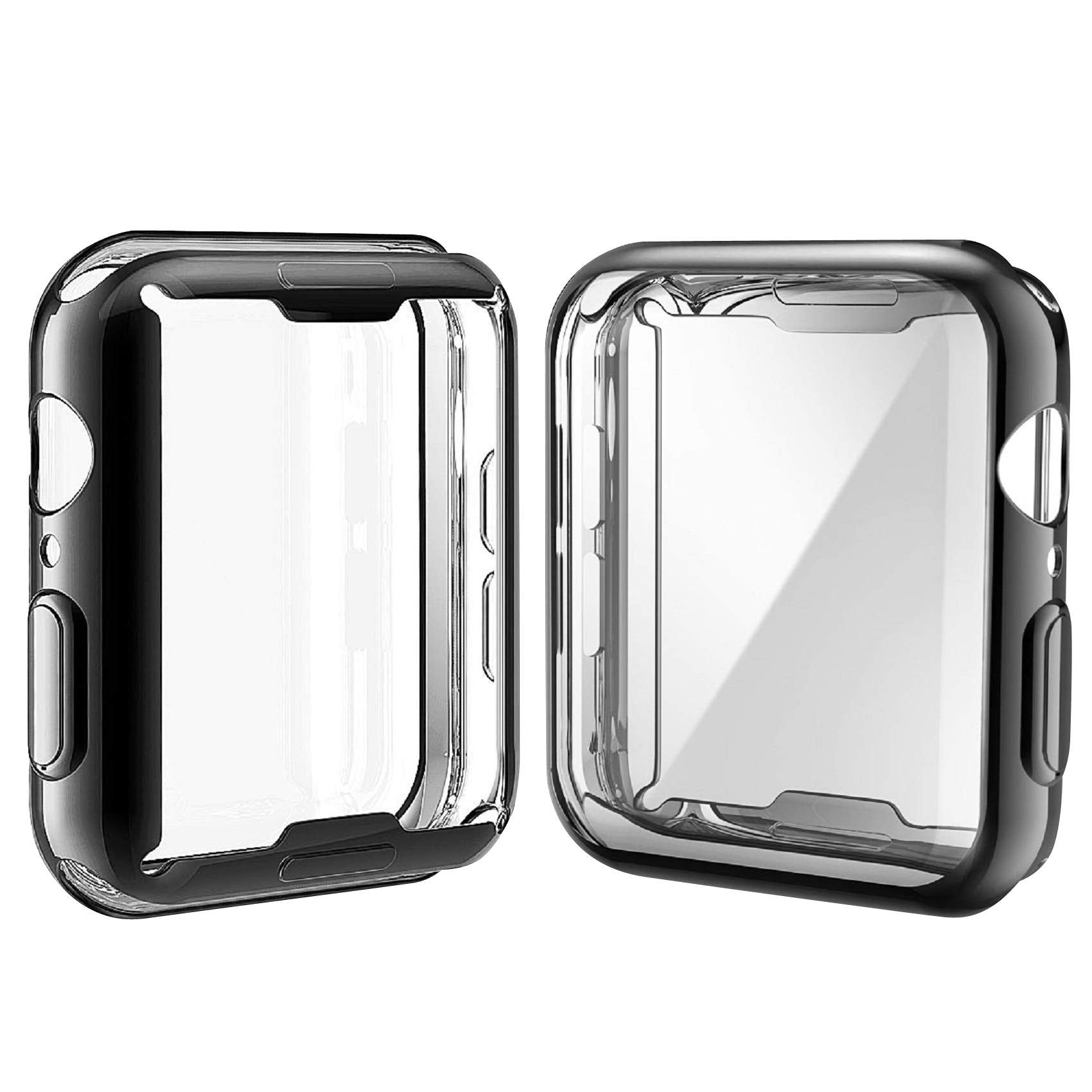 Julk Case For Apple Watch Series 6/Se/5/4 44Mm [2 Pack]   Tpu Hd Ultra Thin Cover (1 Black+1 Transparent)