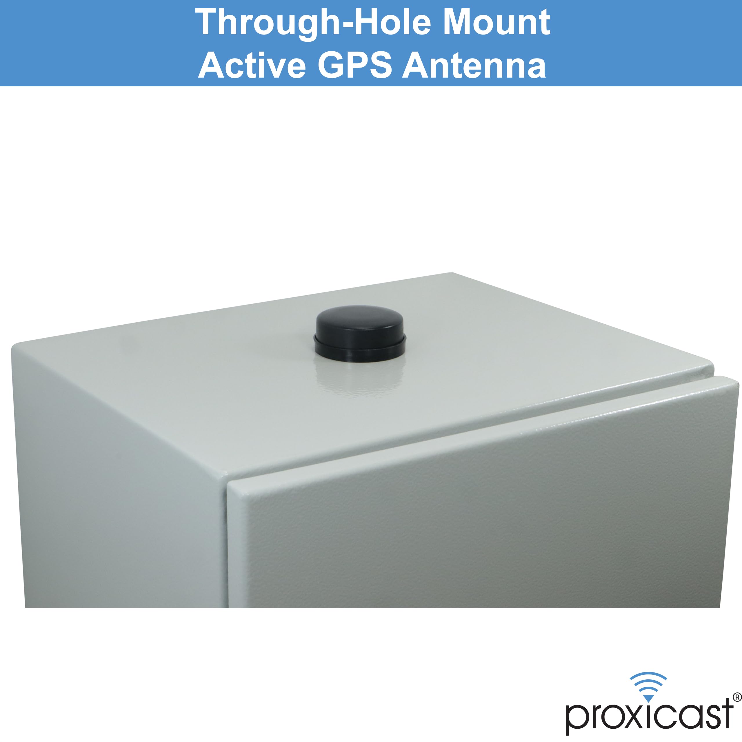 Proxicast Active/Passive Gps Antenna Sma - Through Hole Screw Mount Puck Antenna With Straight Sma Male Connector On 3 Ft Coax L