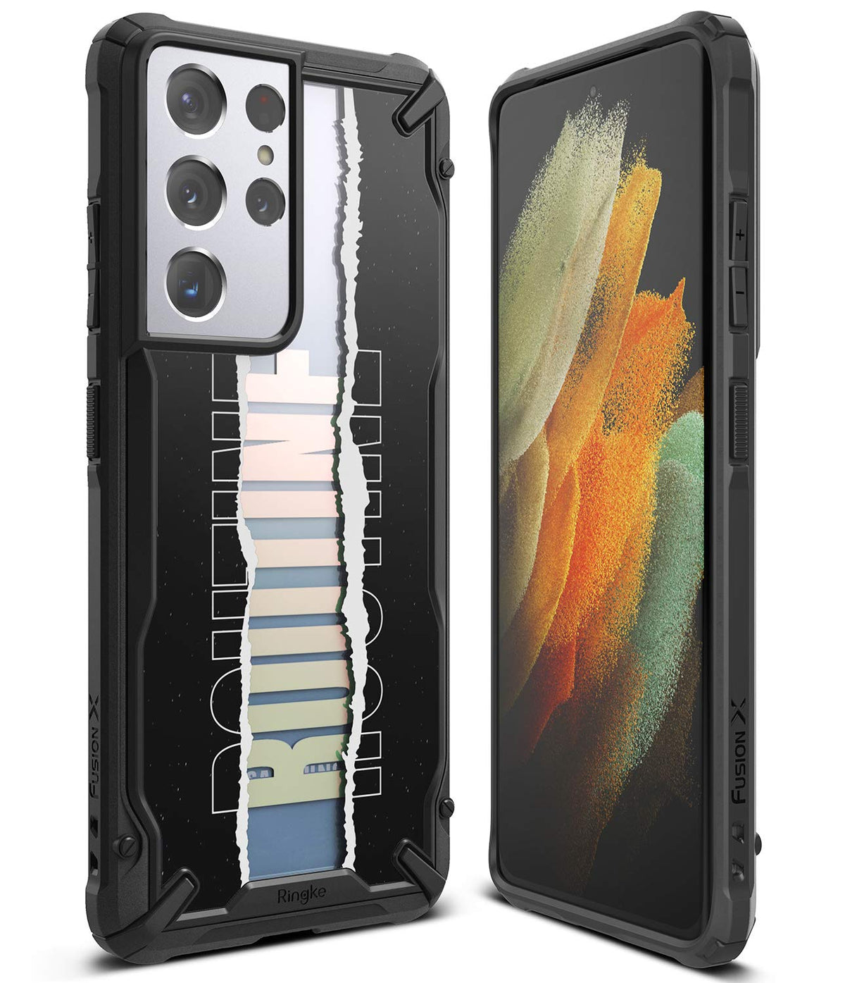 Ringke Fusion X Design Compatible With Galaxy S21 Ultra Case Design Print Heavy Duty Shell   Routine