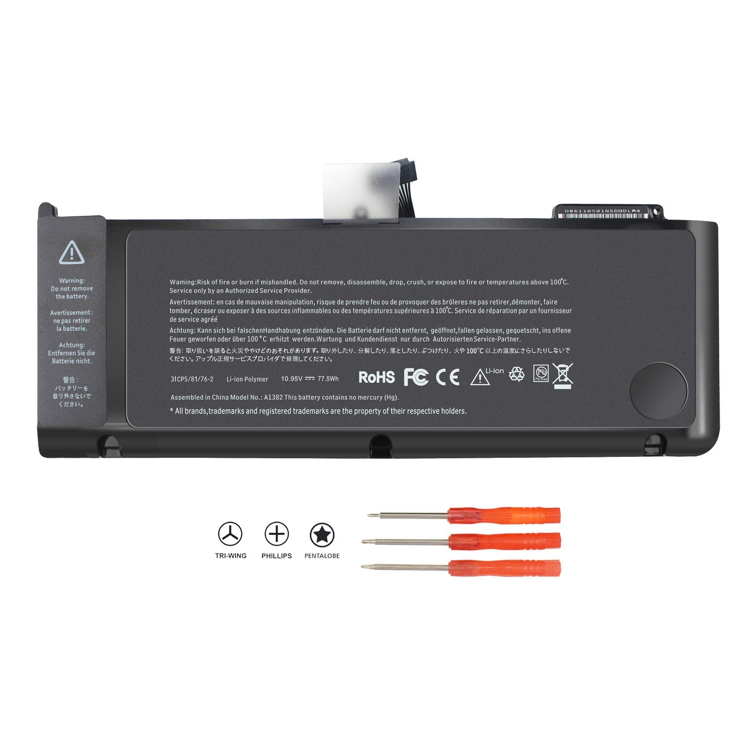 Angwel A1382 Laptop Battery For Macbook Pro 15 Inch (Only For Early/Late 2011, Mid 2012) A1286 Mc721Ll/A Mc723Ll/A 661 5844 020 