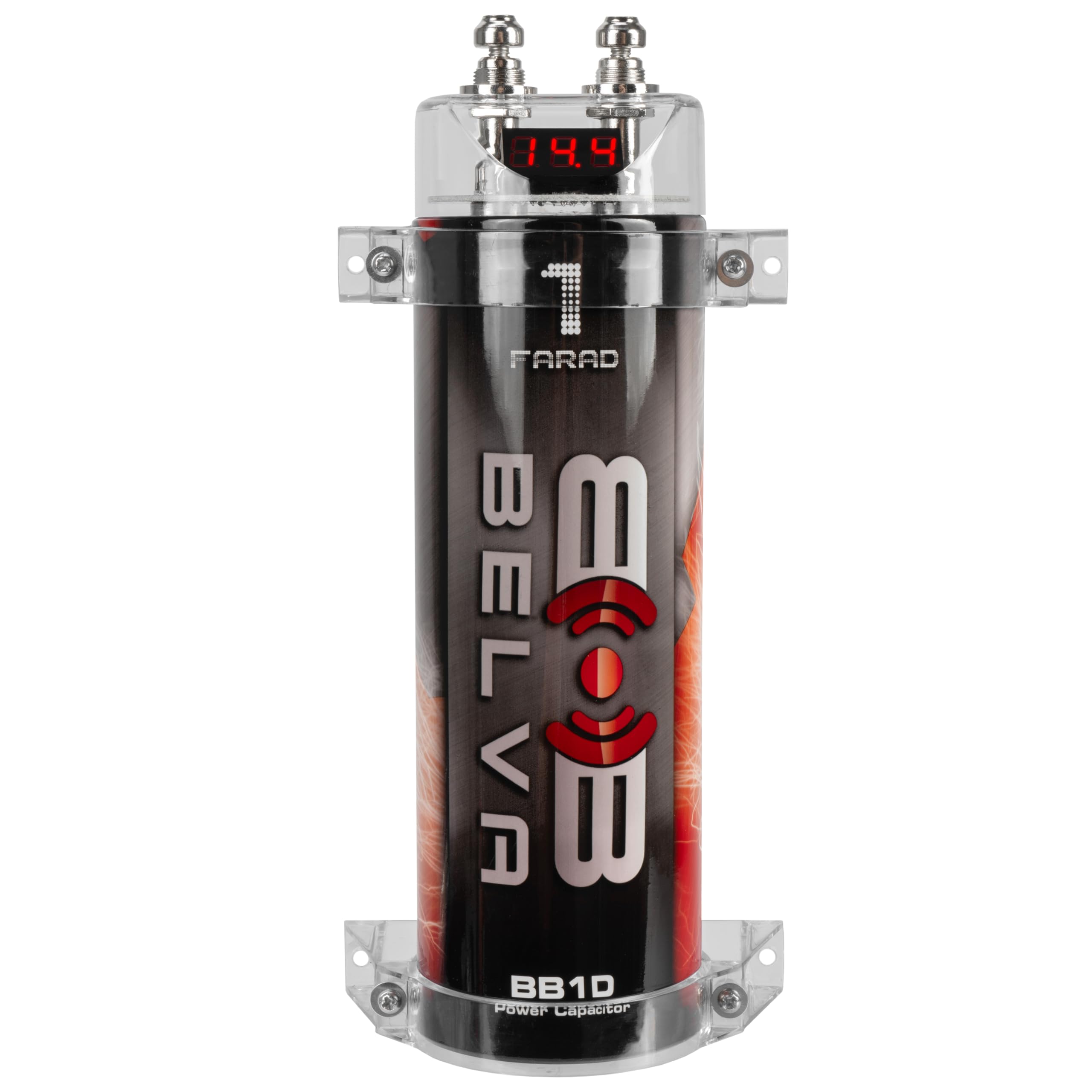 Belva Bb1D 1.0 Farad Car Audio Power Capacitor With Red Digital Voltage Display