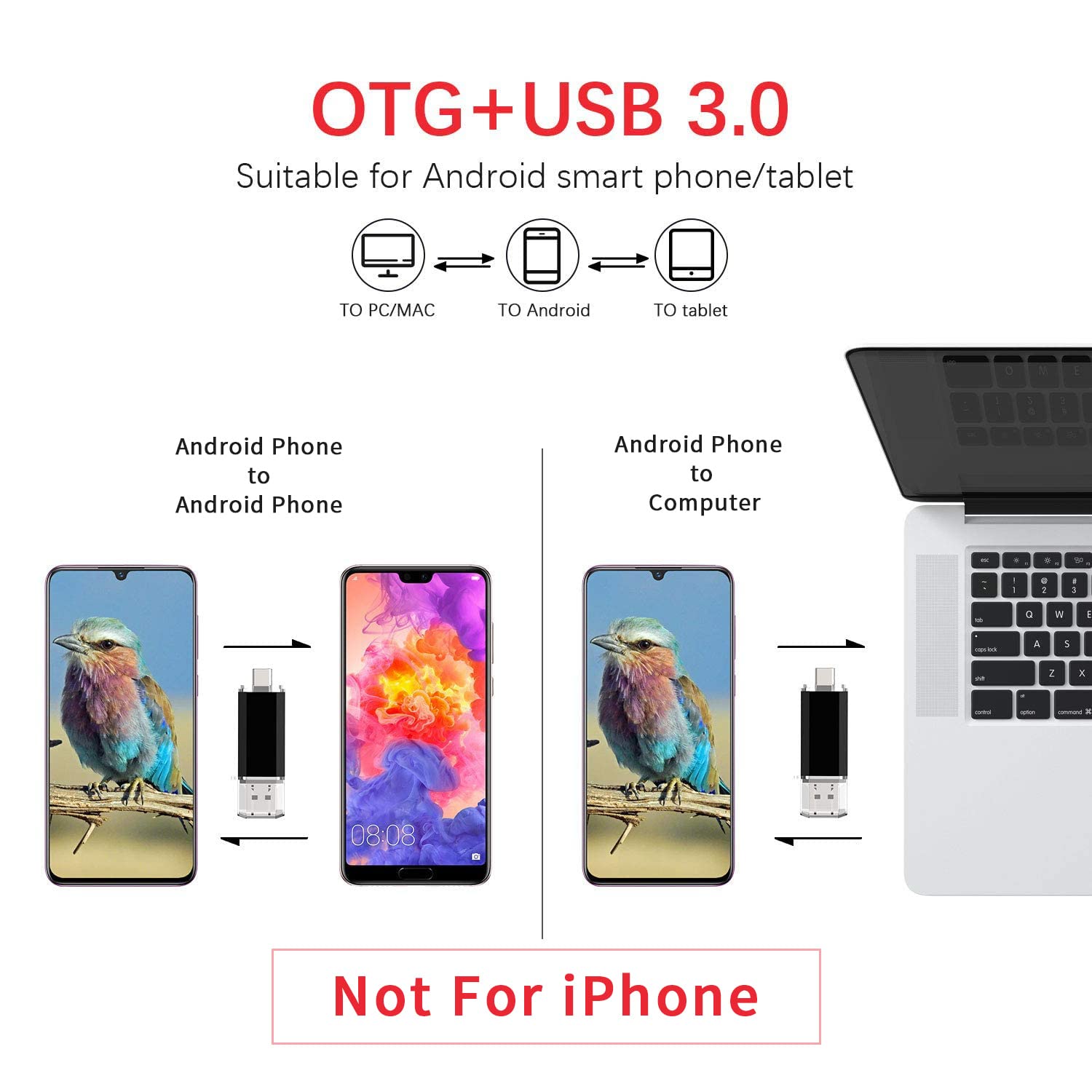 Vansuny 3 Pack 32Gb Usb C Flash Drive 2 In 1 Otg Usb 3.0 + Usb C Memory Stick With Keychain Dual Type C Usb Thumb Drive Photo Stick Jump Drive For Android Smartphones, Computers, Macbook, Tablets, Pc